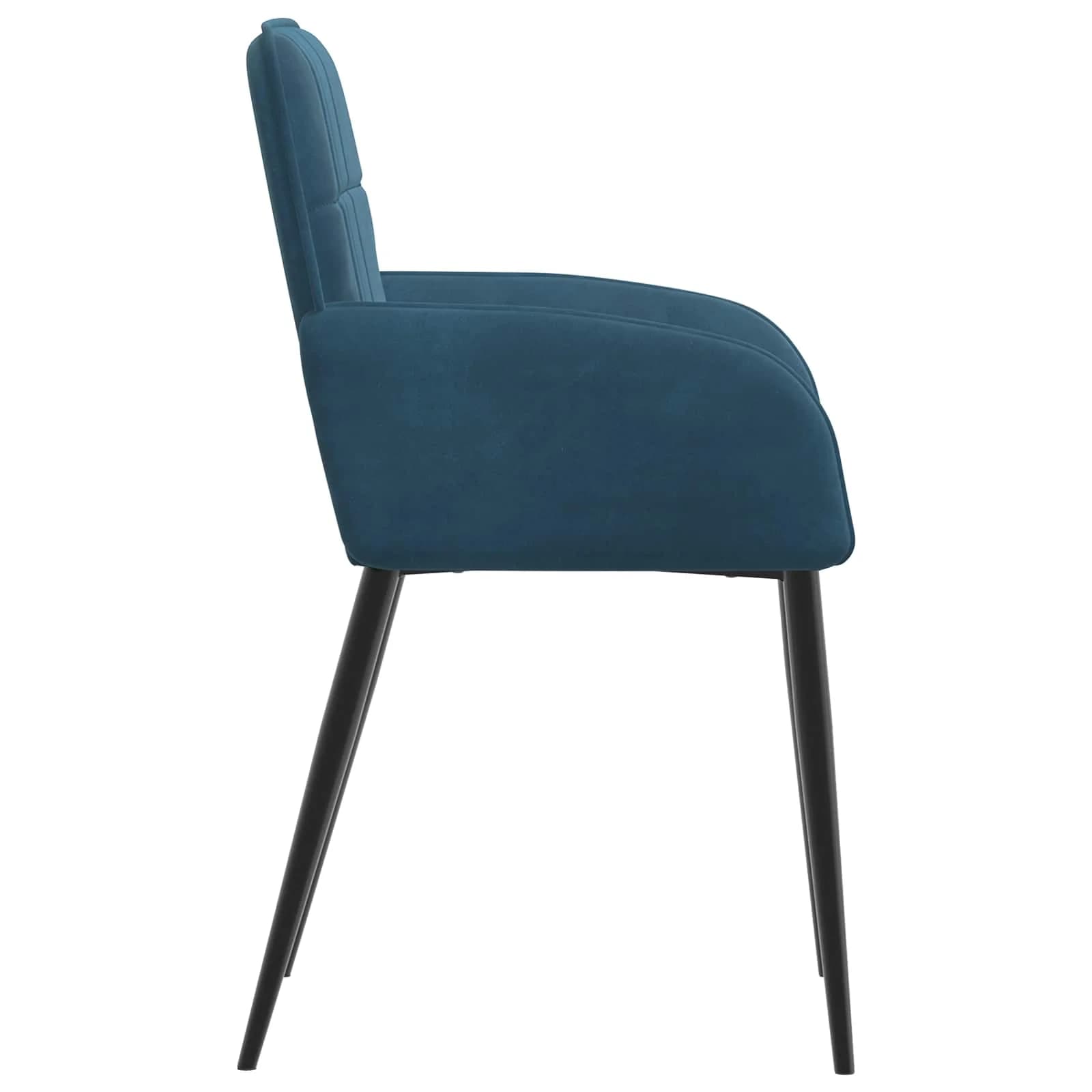 Jedilni stoli 2 kos Žamet Modra 57 x 50 x 85 cm - slika 4