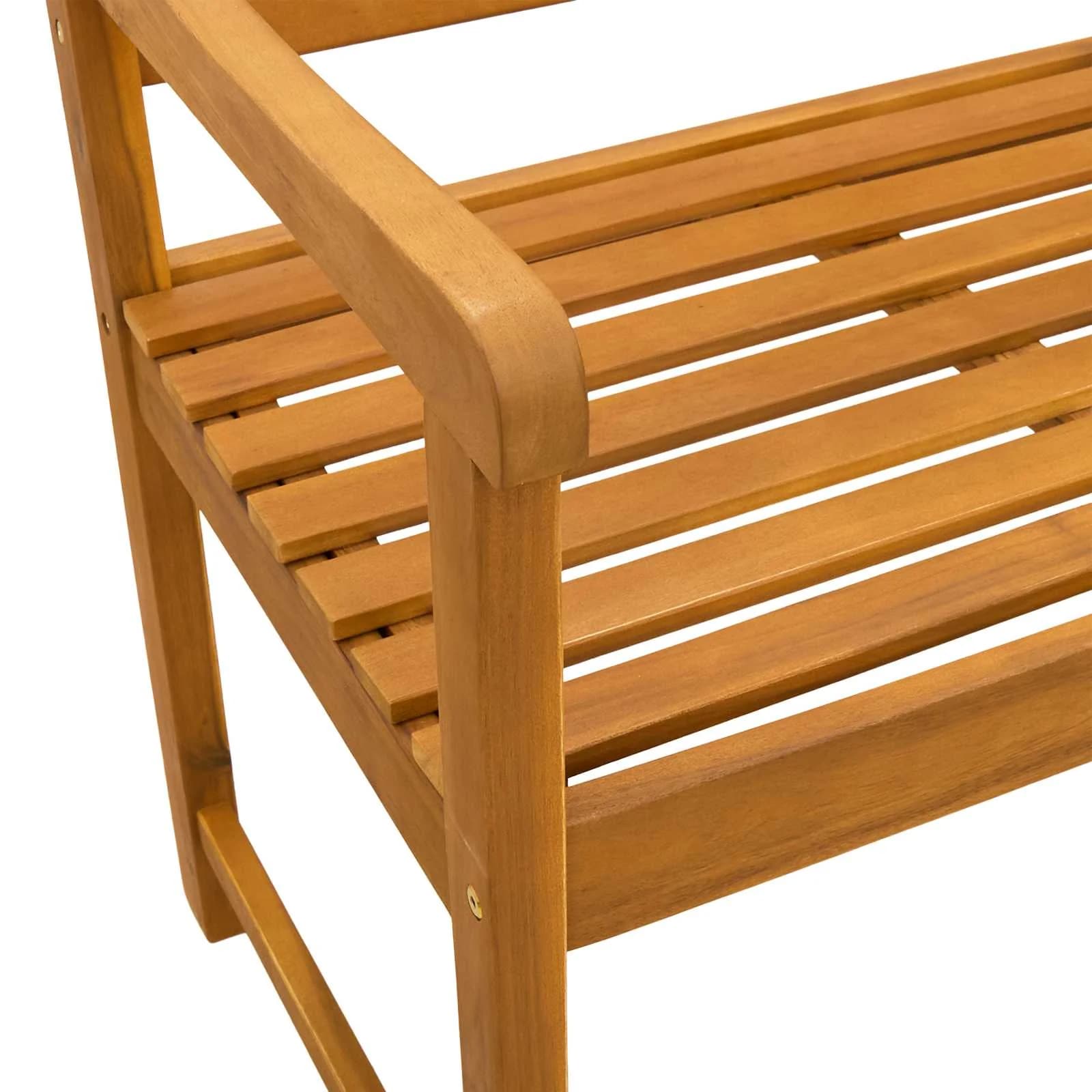Zunanja klop Naravna 220 x 55,5 x 90 cm Masiven les akacije - slika 7