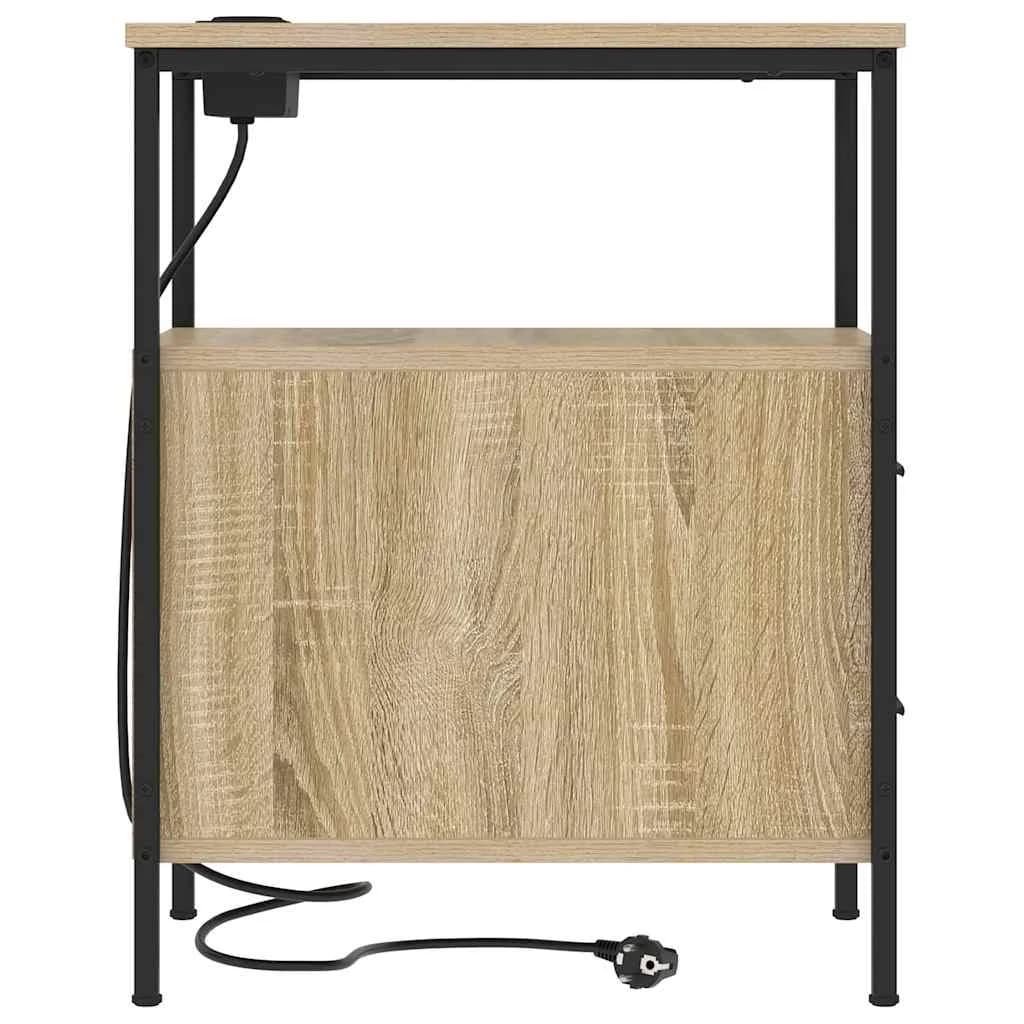 Nočna omarica 2 kos Sonoma hrast 30 x 48 x 61 cm Inženirski les - slika 8