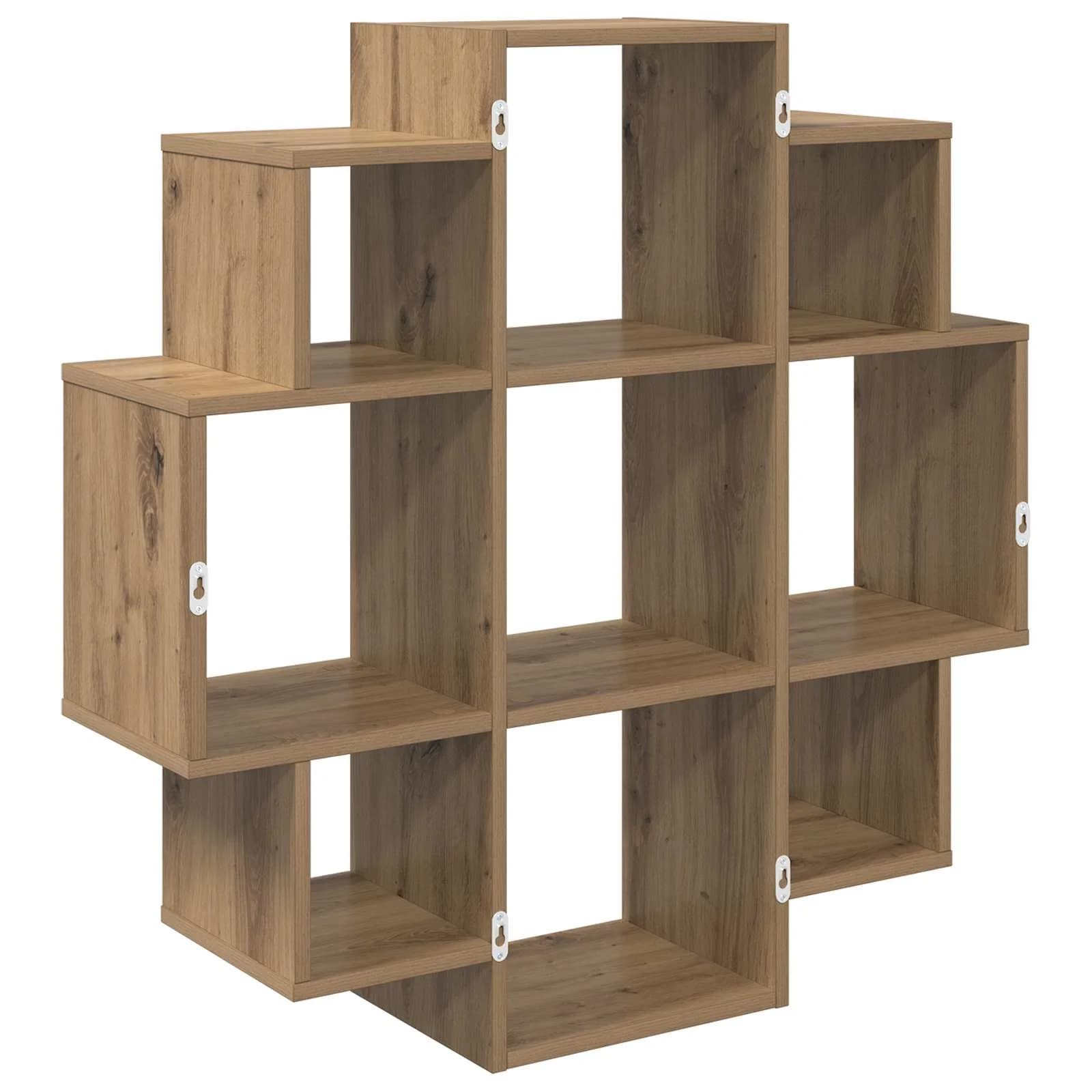 Stenska polica Artisan hrast 90 x 25 x 90 cm Inženirski les - slika 6