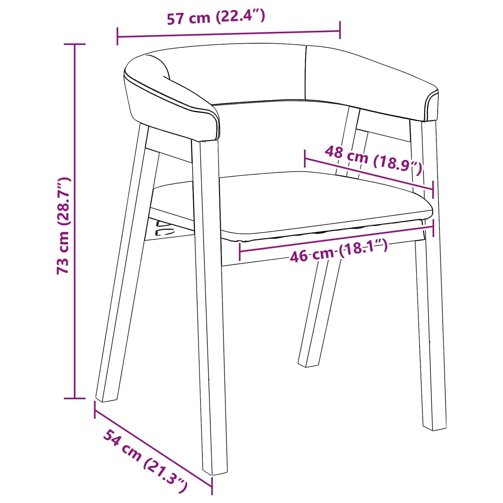 Jedilni stoli 2 kos Masivno gumovo les Bela 54 x 57 x 73 cm - slika 11