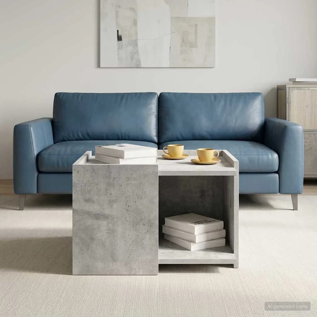 Klubska miza Betonsko siva 50,5 x 50 x 33 cm Inženirski les - slika 4