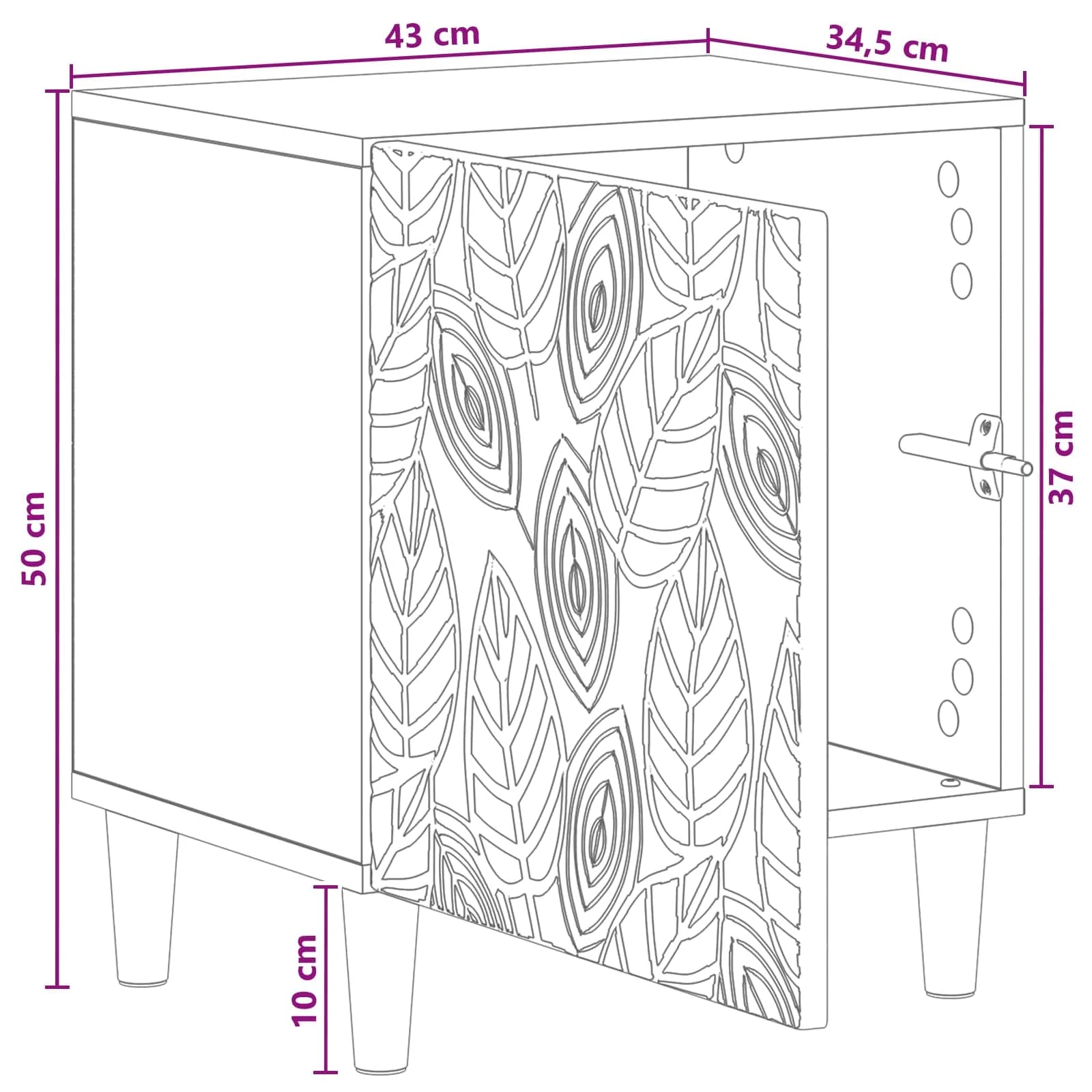Nočna omarica Artisan hrast 43 x 34,5 x 50 cm Inženirski les - slika 11