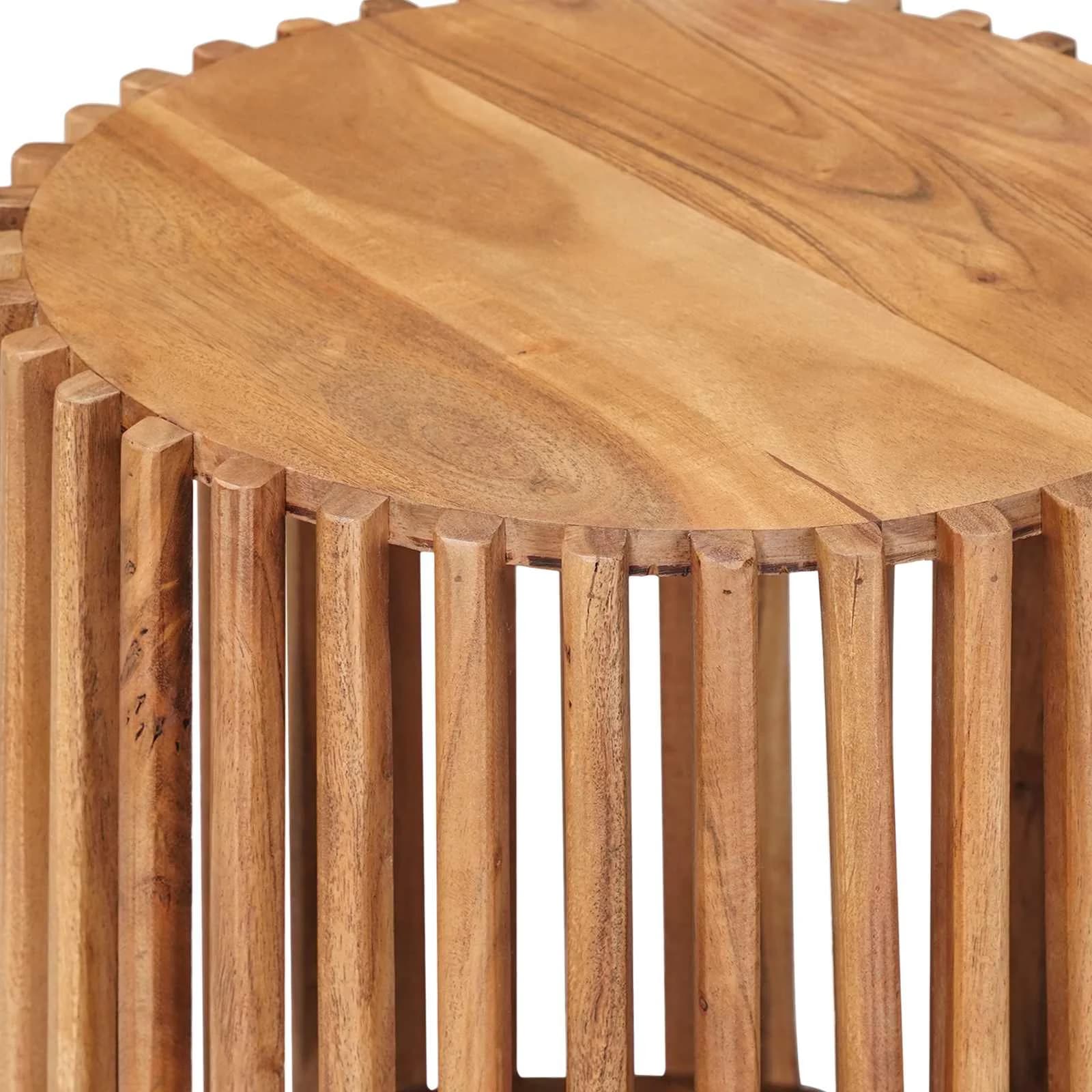 Ročno izdelan set stranskih miz 2 kos Teak rjava - slika 8