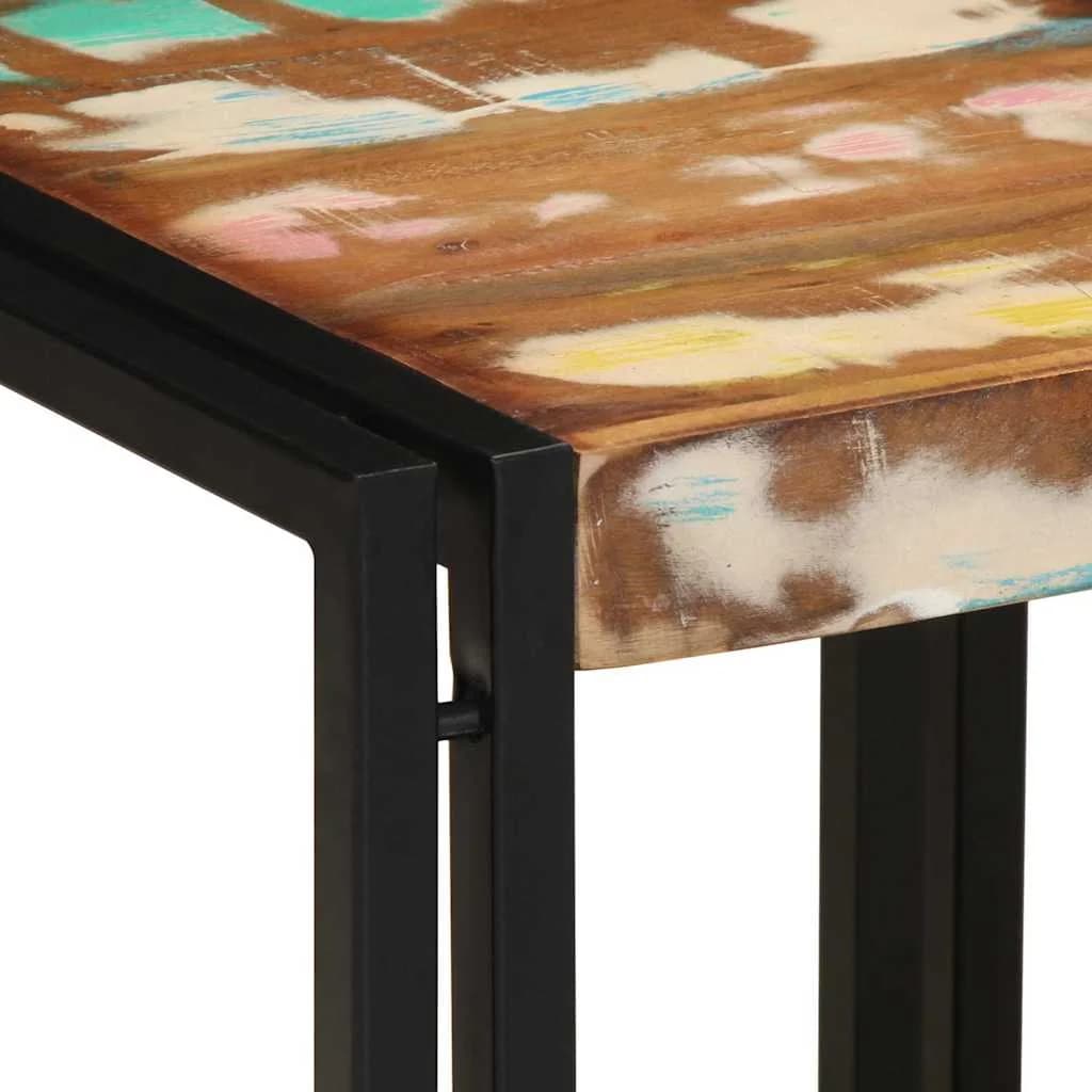 Klubska miza večbarvno 40 x 40 x 38 cm Trdna obnovljena les - slika 6