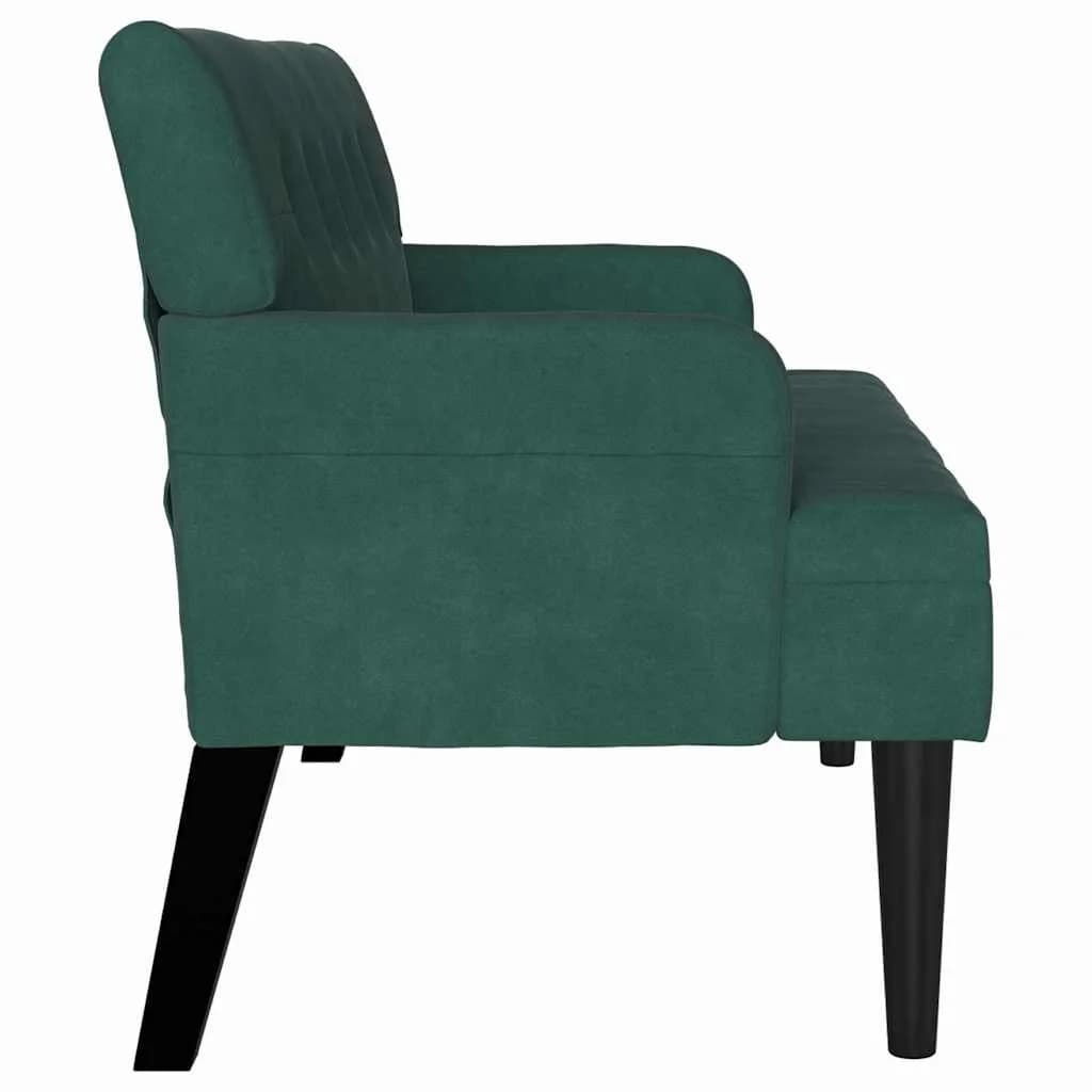 Chesterfield klop Temno zelena 112 x 65,5 x 75 cm Žamet - slika 5