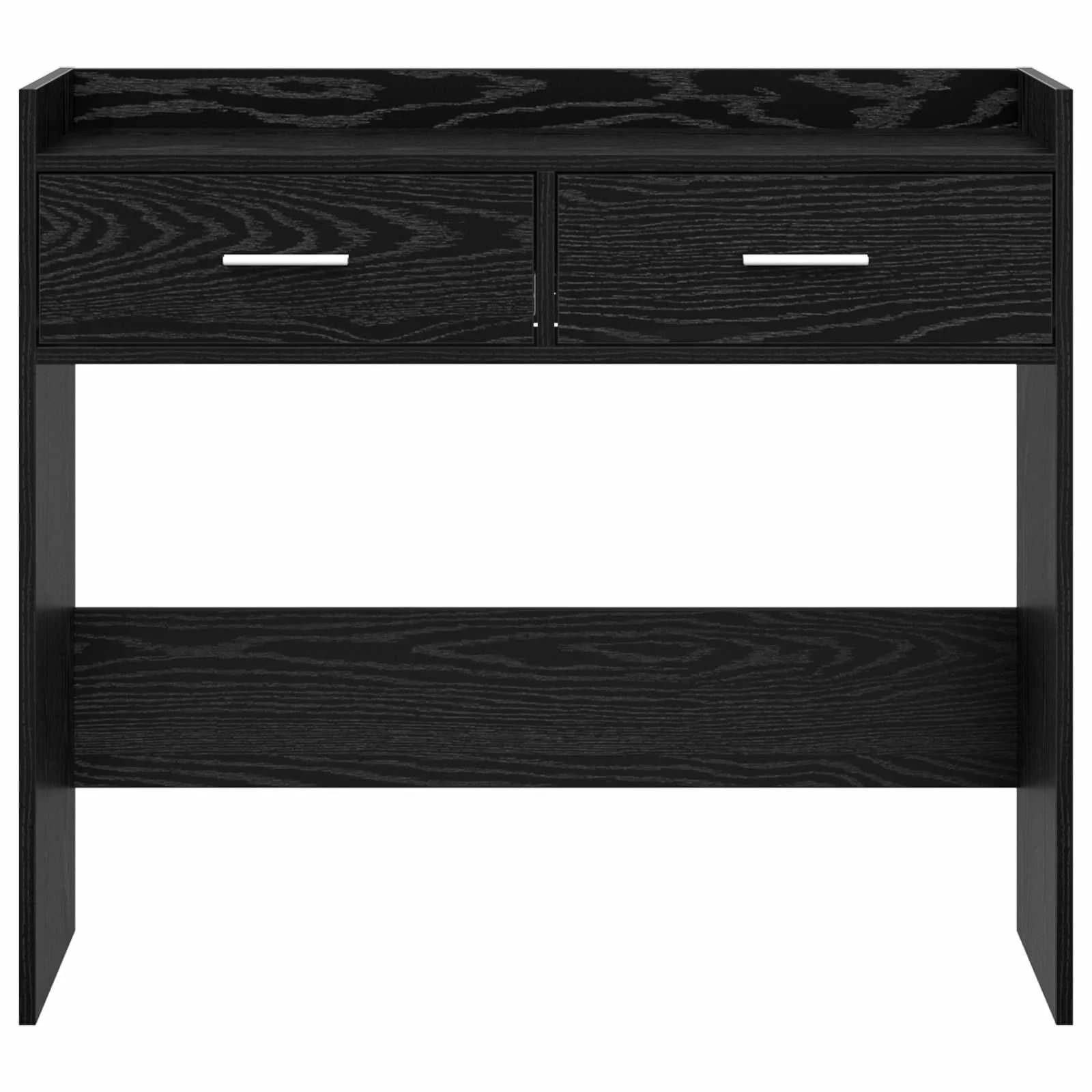 Konzolna miza Črni hrast 90 x 35 x 80 cm Inženirski les - slika 5