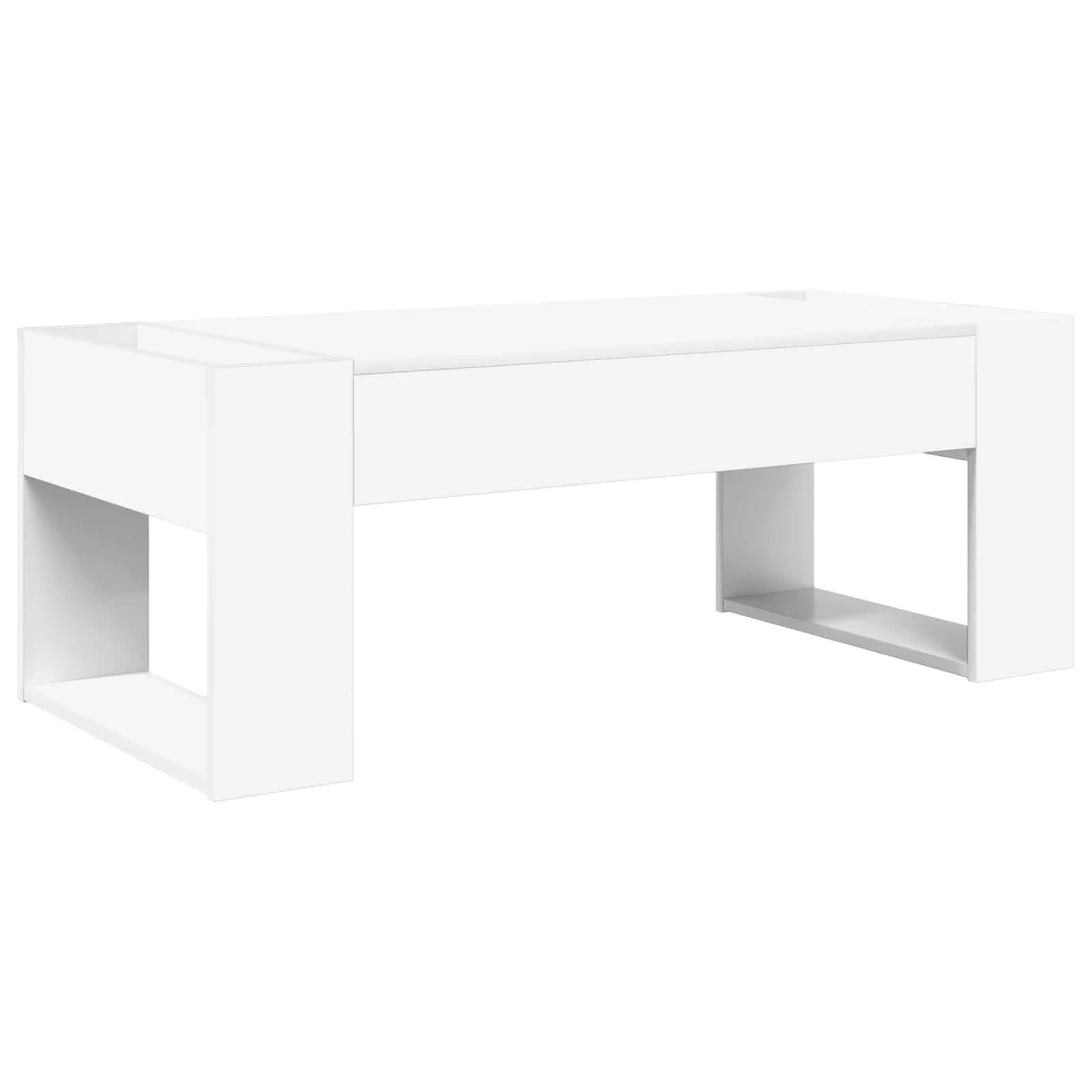 Klubska miza Bela 110 x 50 x 41 cm Inženirski les - slika 2
