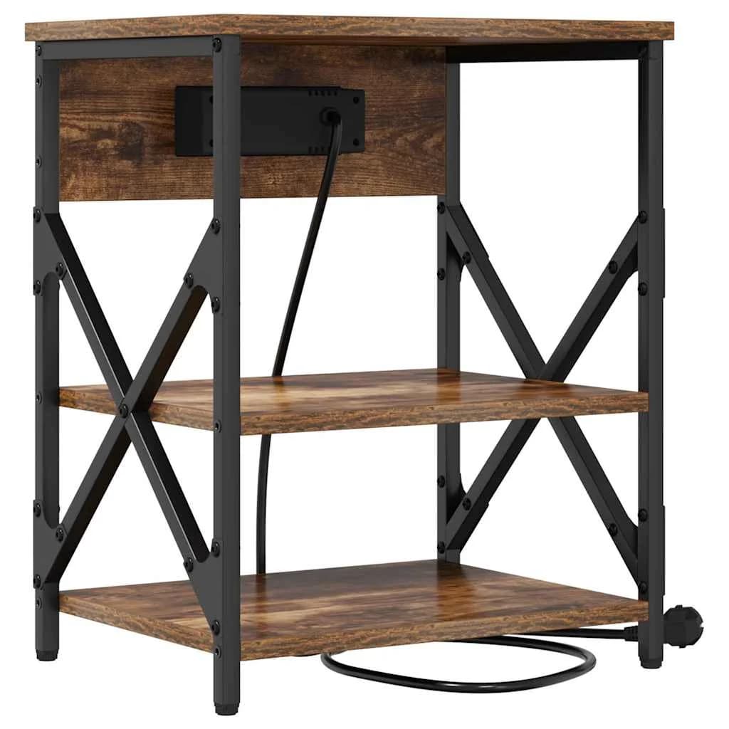 Nočna omarica Dimljeni oreh 41 x 31 x 51 cm Inženirski les - slika 7