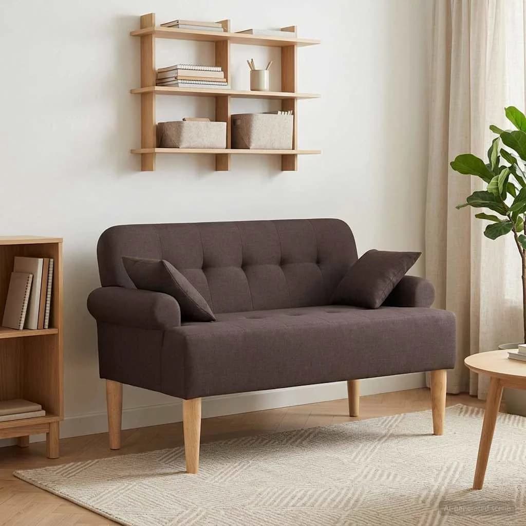 Dvojnica s gumbi Temno rjava 120 x 65 x 79 cm Blago