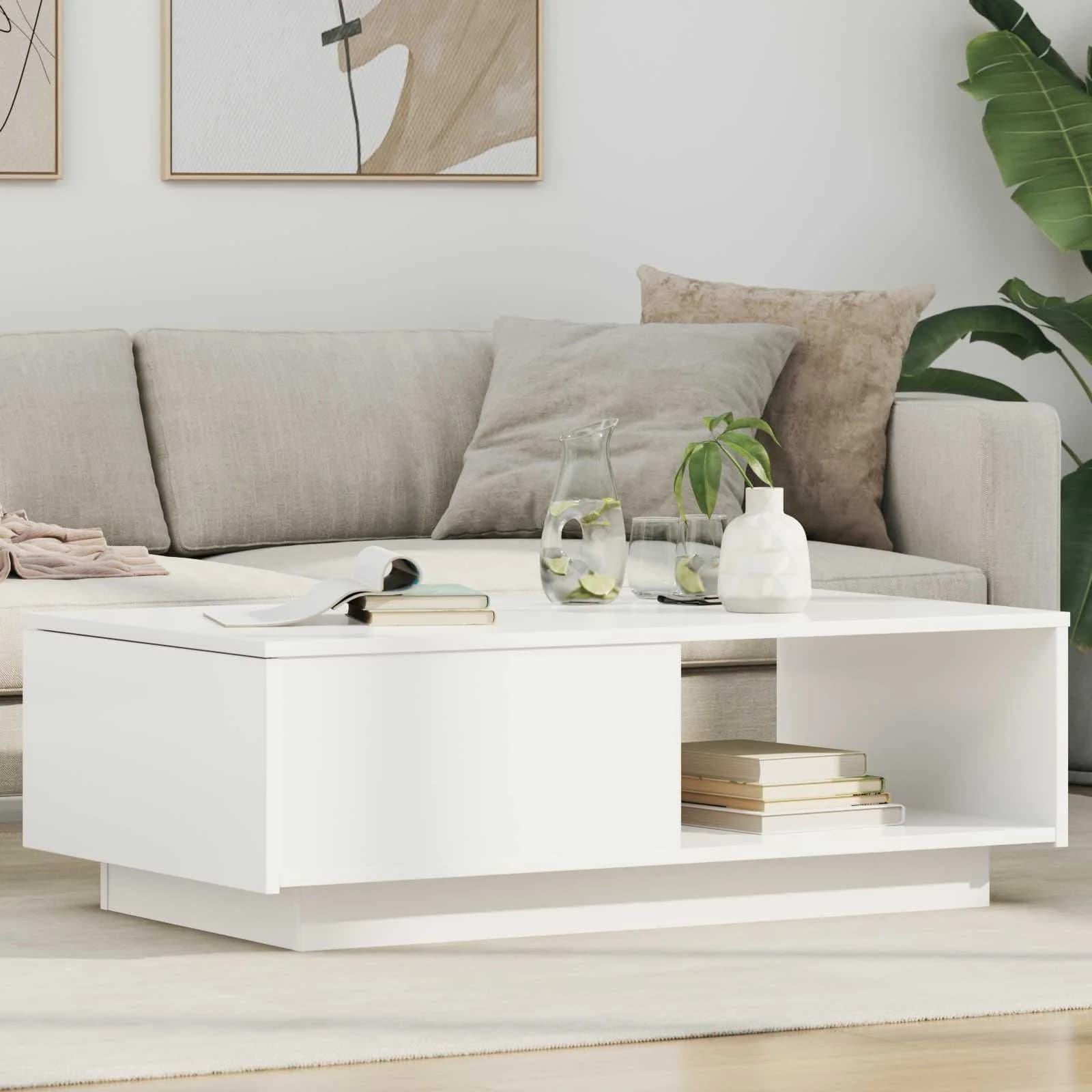 Klubska miza Bela 95 x 55 x 31 cm Inženirski les