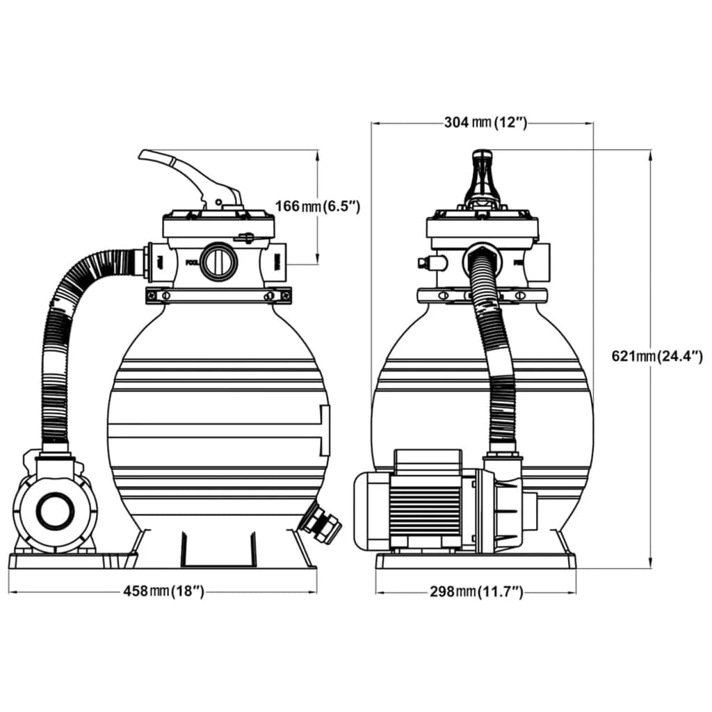 Črpalke s peščenim filtrom 2 kosa 400 W 11000 l/h - slika 6