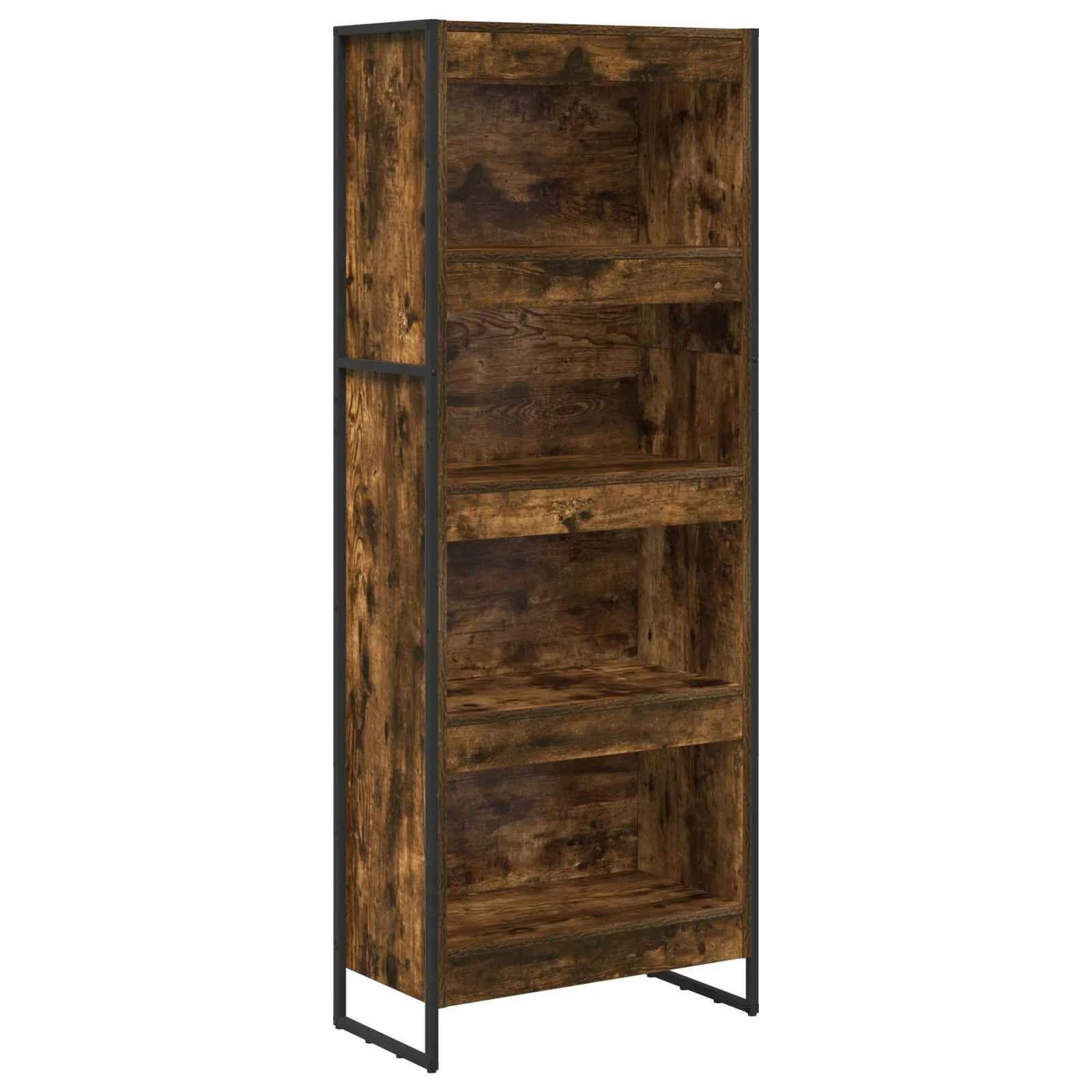 Knjigovni omar 60 x 30 x 155 cm Inženirski les Dimni hrast - slika 2