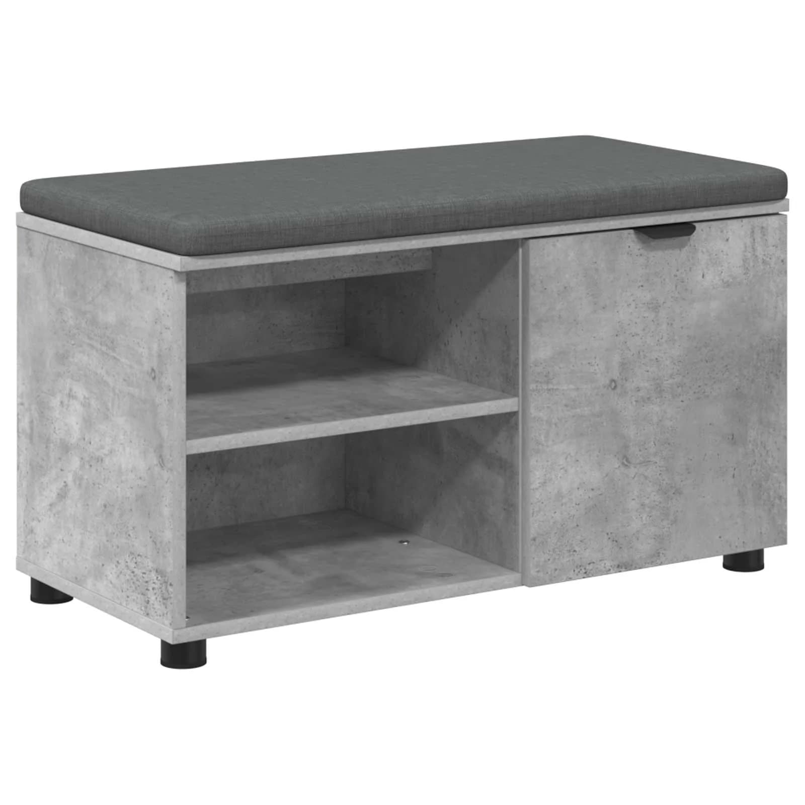Haldna klop Beton Siva 80 x 38 x 46 cm Oblikovan Les in Tkanina - slika 2