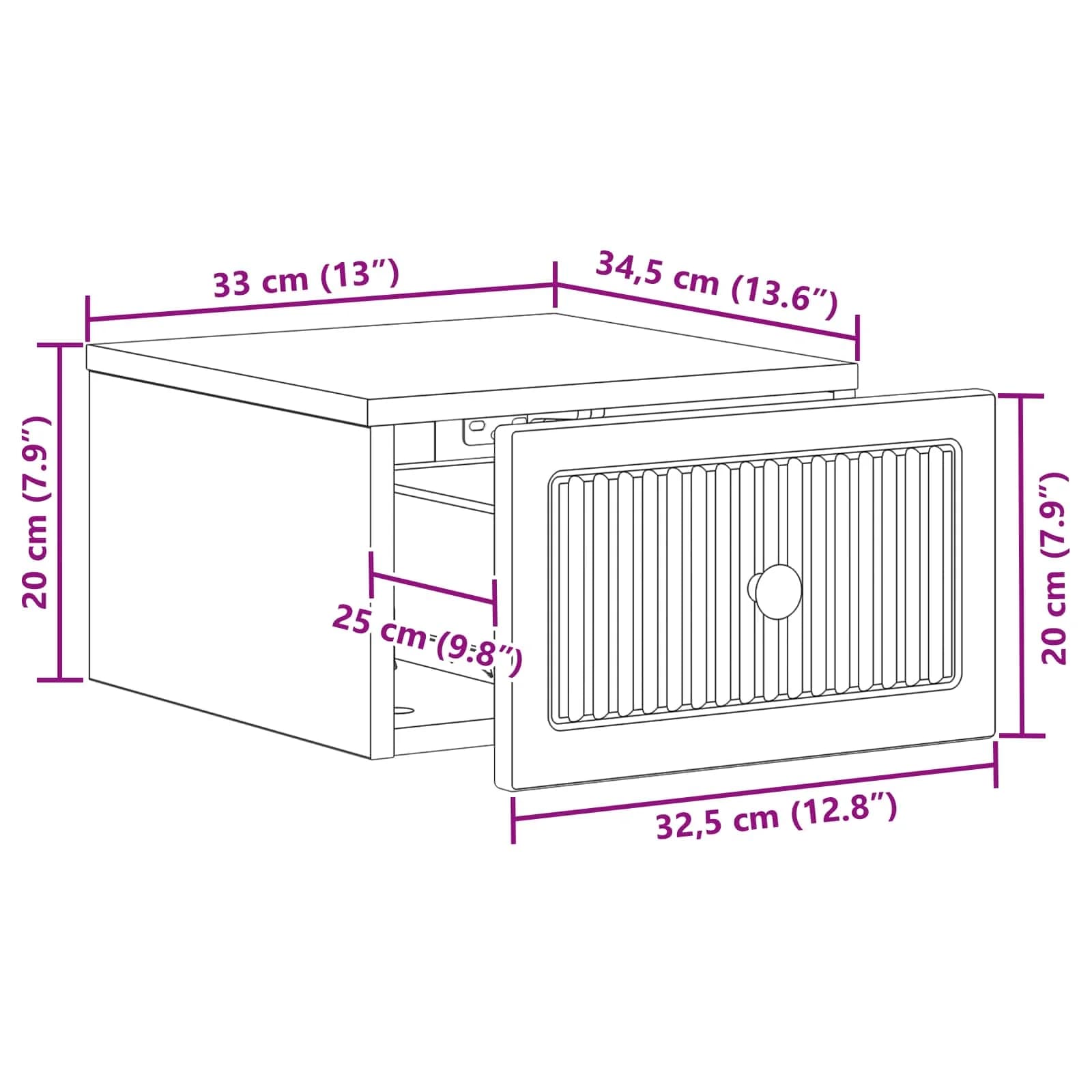 Stenski nočni omarici 2 kos Star les 33 x 34,5 x 20 cm - slika 11