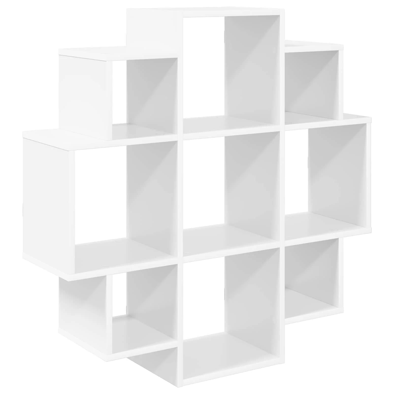 Stenska polica Bela 90 x 25 x 90 cm Inženirski les - slika 2