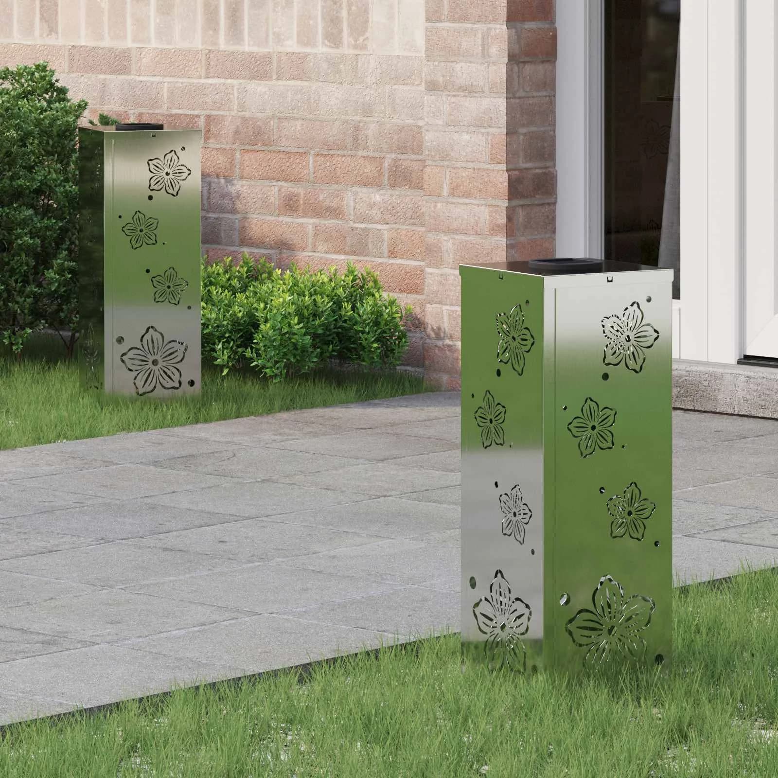 Solarno LED svetilo za pot 2 kos Toplo bela 18 x 18 x 50 cm