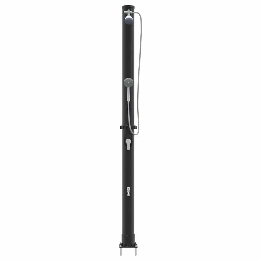 Zunanja sončna prha Črna 217 cm PVC in aluminij - slika 5