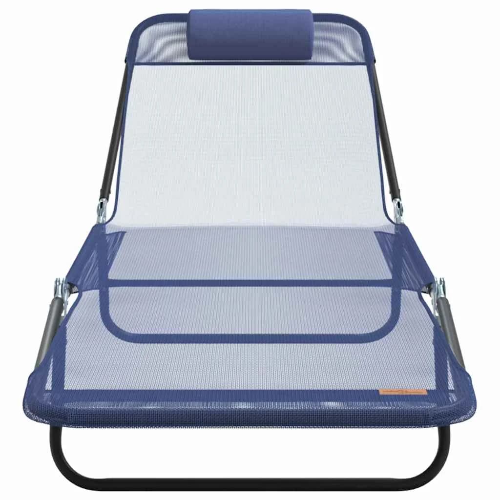 Zložljiv ležalnik Temno modra 182 x 55 x 85,5 cm Tekstil - slika 4