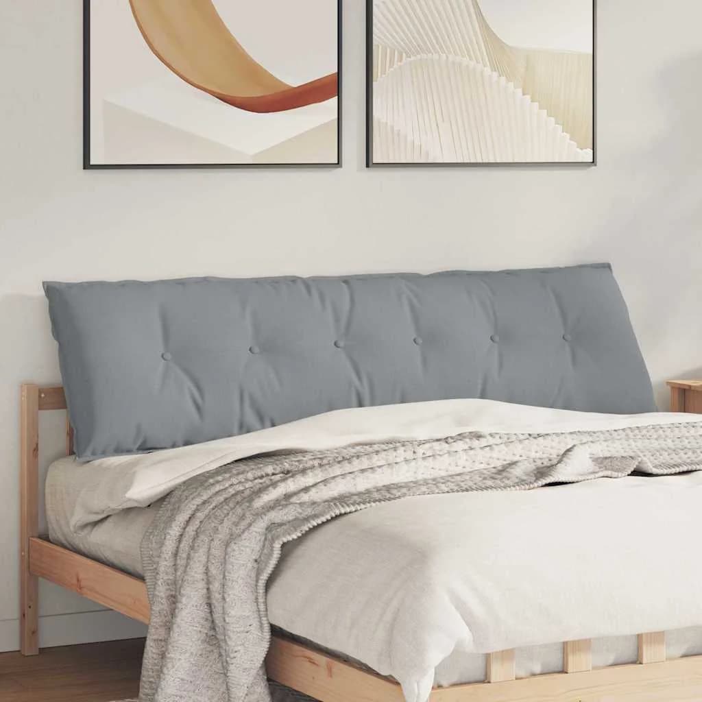 Poglavni vzglavnik Svetlo siva 180 x 19 x 50 cm blago