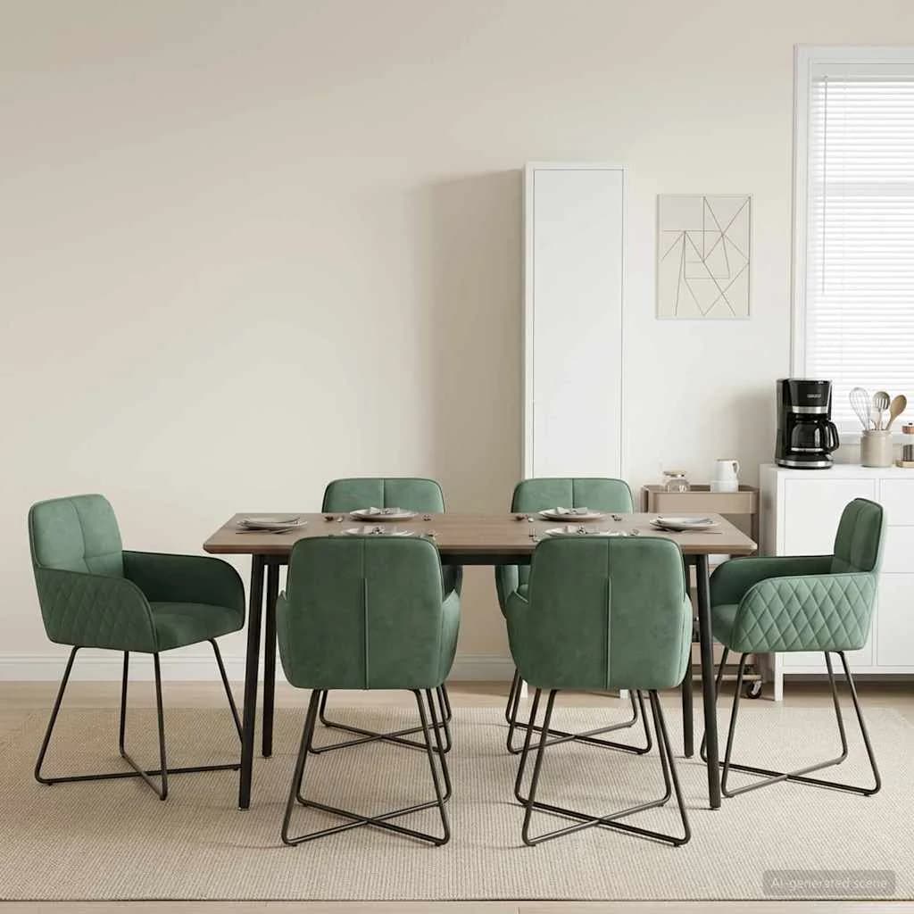 Jedilni stoli 6 kos Žamet Morsko zelena 59 x 56,5 x 86 cm