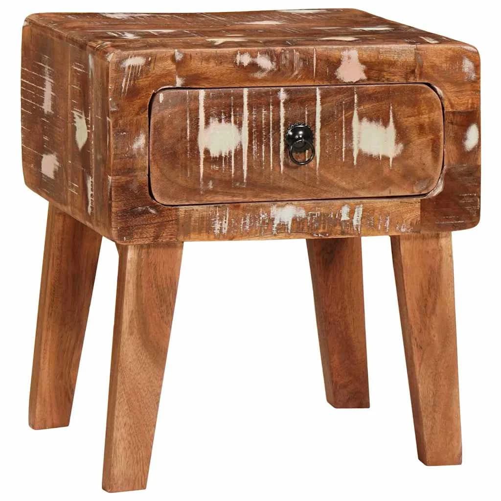 Stranska miza Rjava 40 x 32 x 46 cm Trdna obnovljena les - slika 2