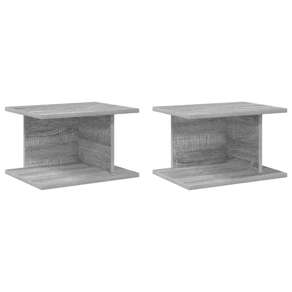 Nočna omarica 2 kos Siva Sonoma 40 x 30 x 25 cm Inženirski les - slika 2