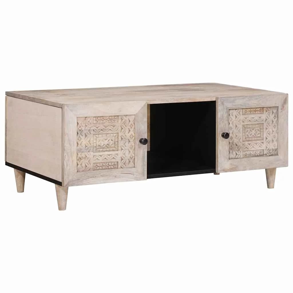 Klubska miza Beljen bel 100 x 54 x 40 cm Masiven les manga