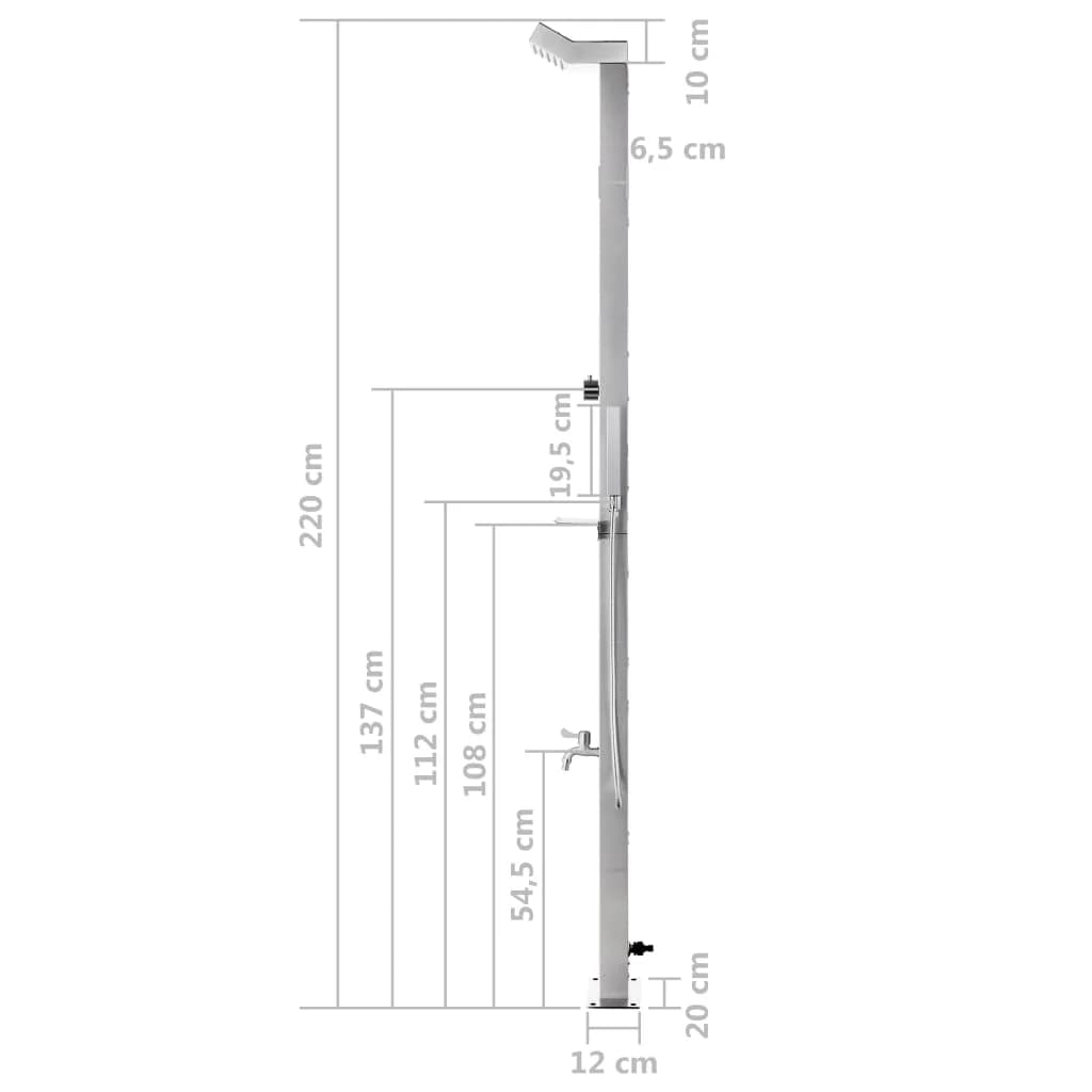 Vrtni tuš 220 cm nerjaveče jeklo - slika 12