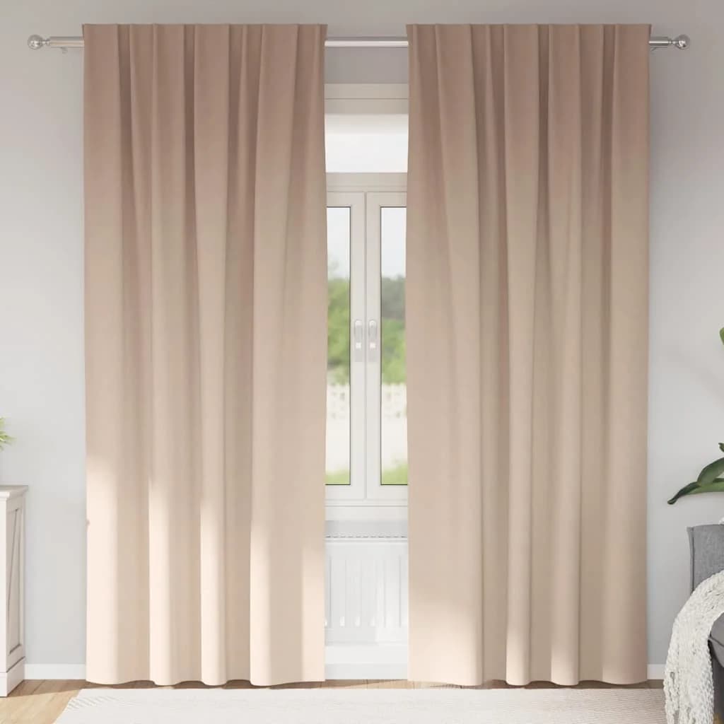 Zavese za zatemnitev z obroči 2 kos Taupe 225 x 140 cm
