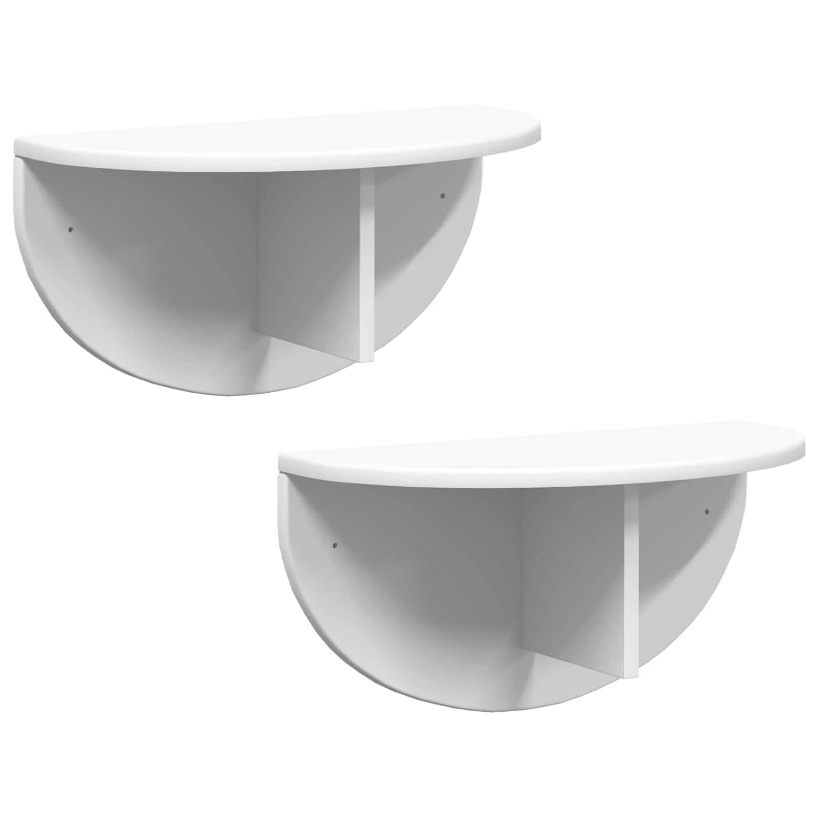 Stenska polica Montaža za steno 2 kos Bela 48 x 24 x 24 cm - slika 2