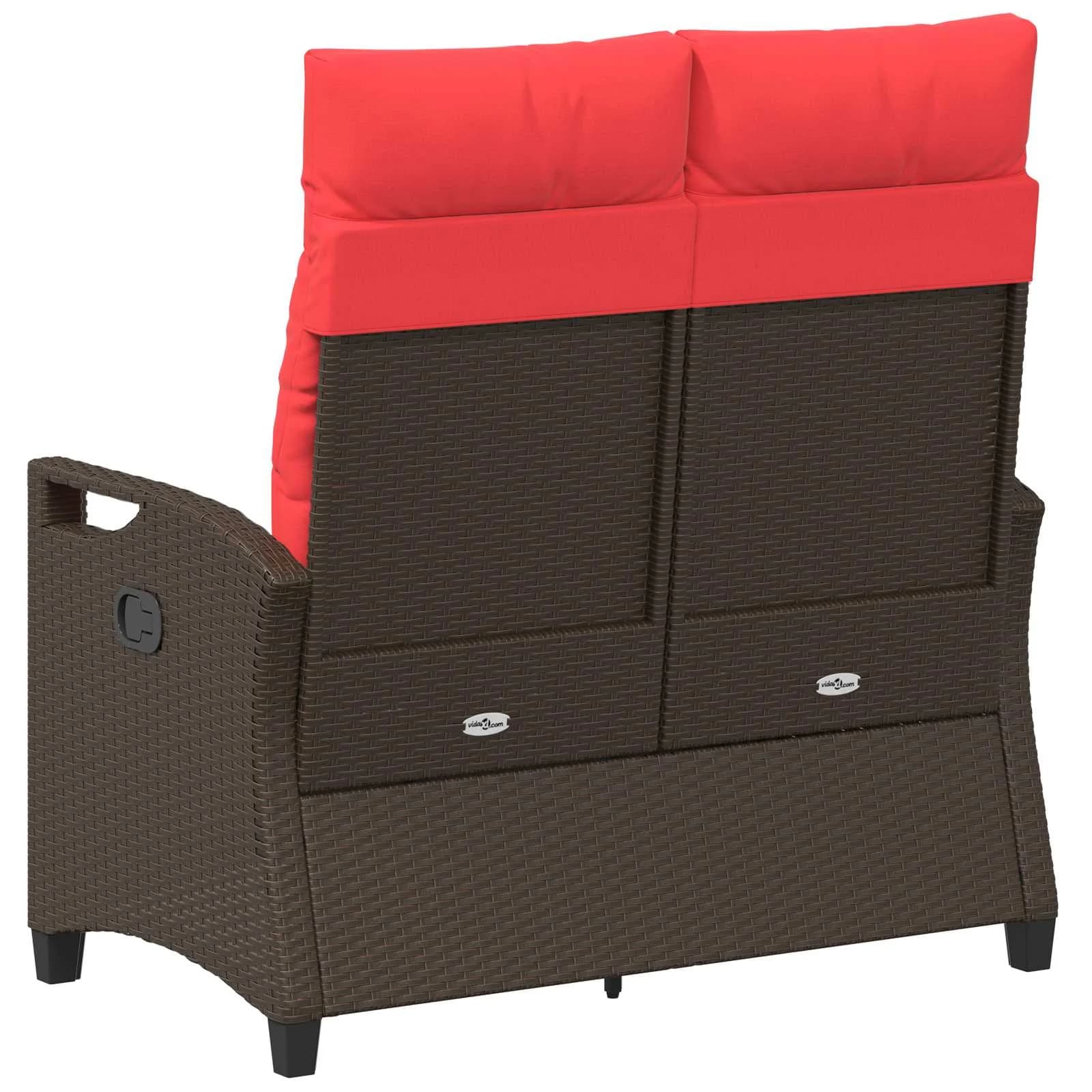 Vrtna klop Rjava in rdeča 105 x 60 x 112 cm Jeklo in poliestren - slika 6