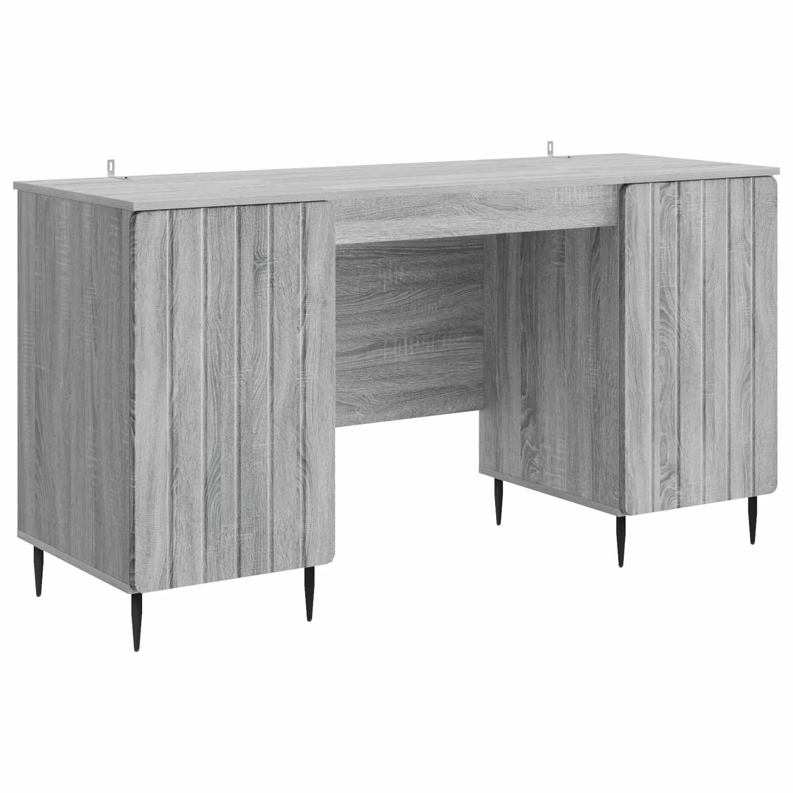 Miza s polico Siva Sonoma 142,5 x 50 x 75 cm Inženirski les - slika 2