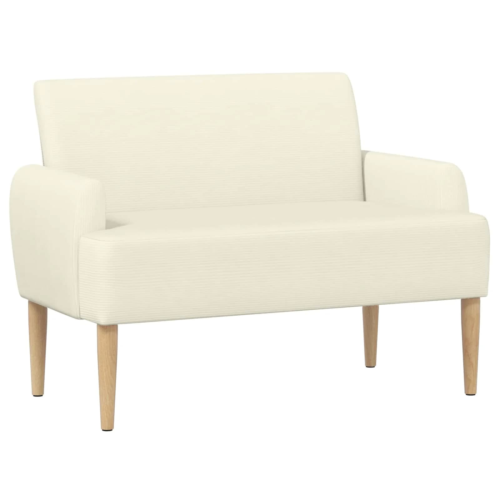 Dvojnica s gumbi Krem 116 x 67 x 81 cm Žametna tkanina - slika 2
