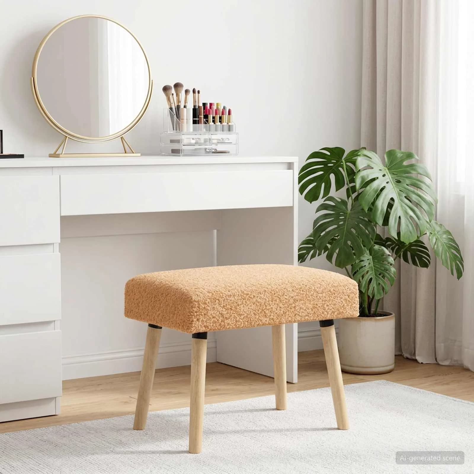 klop Enobarvno Bež 60 x 40 x 45 cm Bouclé