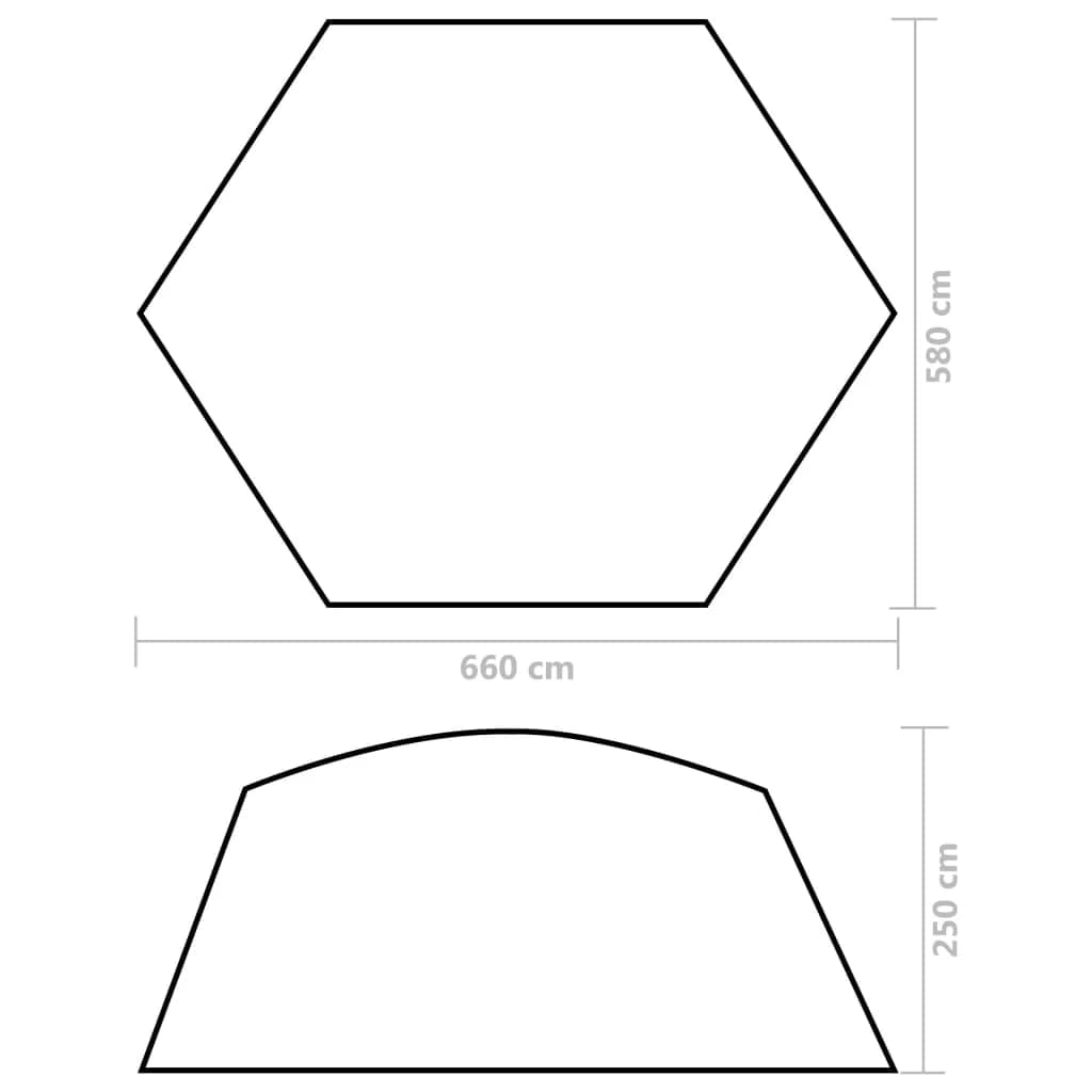 Šotor za bazen iz blaga 660x580x250 cm zelen - slika 8