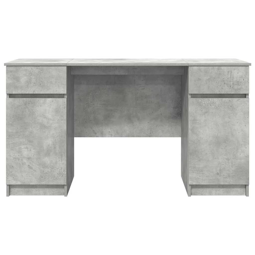 Miza Betonsko siva Inženirski les 140 x 49 x 76 cm - slika 7