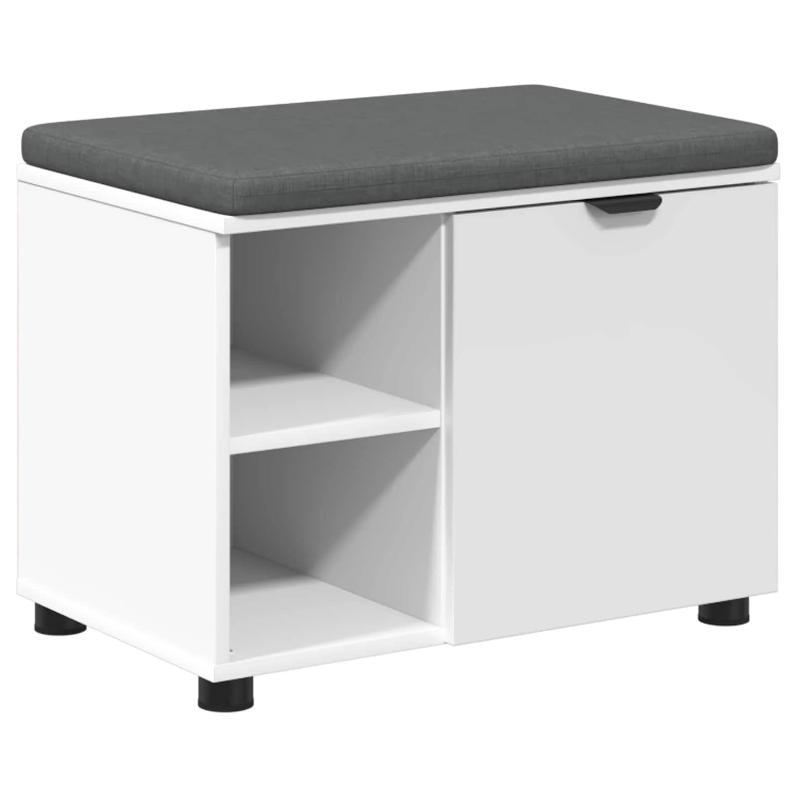Haldna klop Bela 60 x 38 x 46 cm Oblikovan Les in Tkanina - slika 2