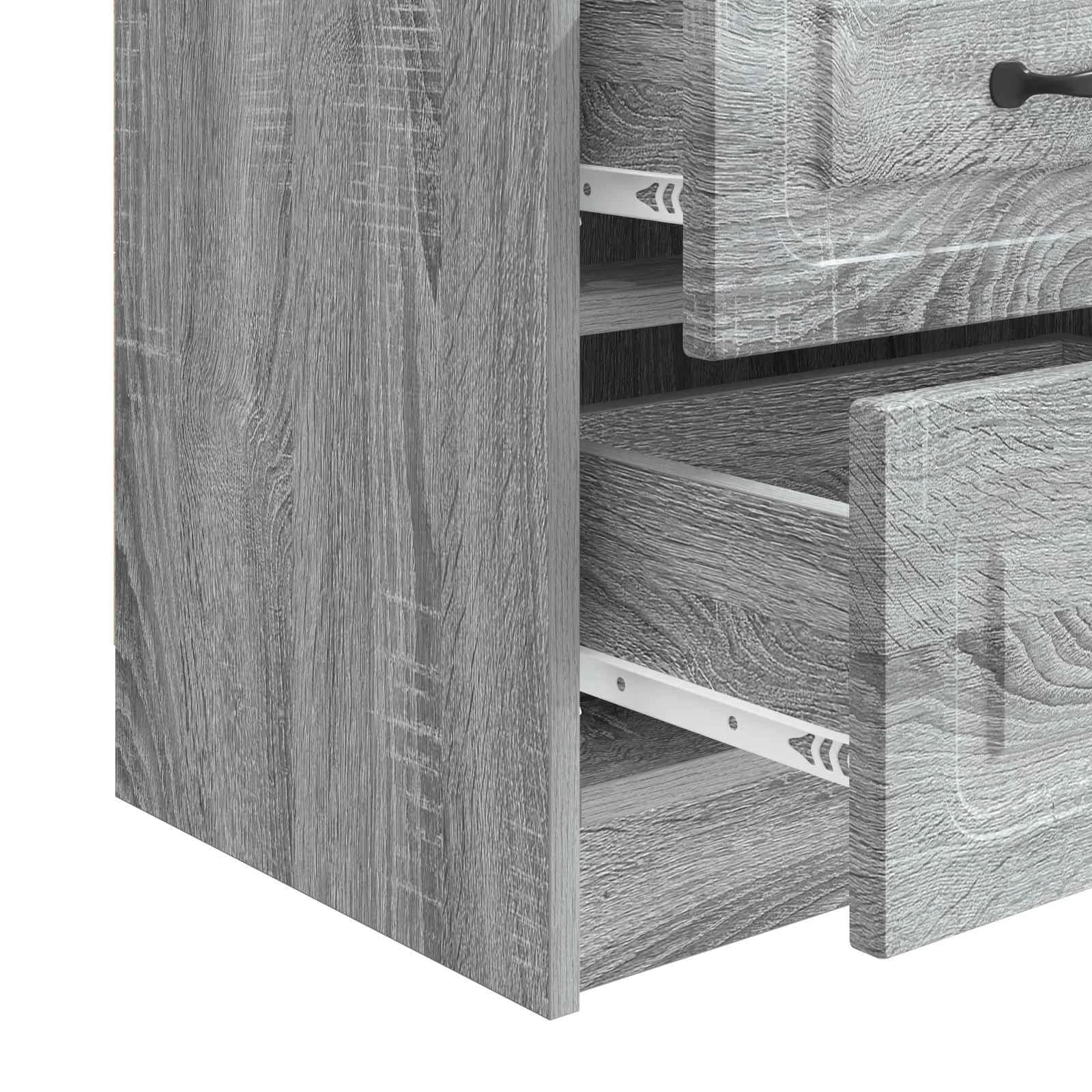 Nočna omarica 2 kos Siva Sonoma 43 x 34,5 x 44,5 cm - slika 11