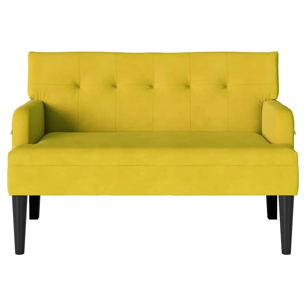 Chesterfield klop Rumena 112 x 65,5 x 75 cm Žamet - slika 4