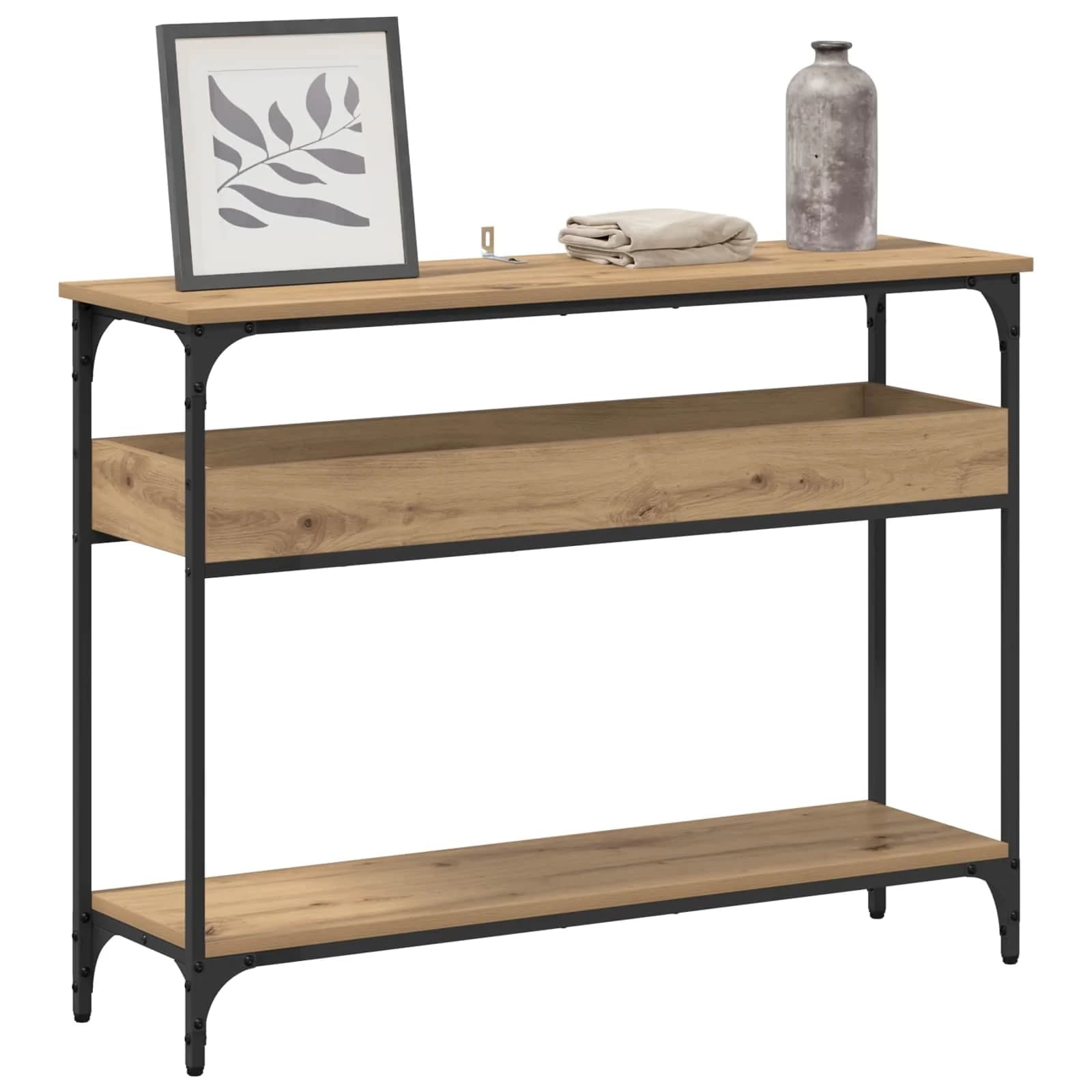 Konzolna miza artisan hrast 100 x 29 x 75 cm Inženirski les - slika 3