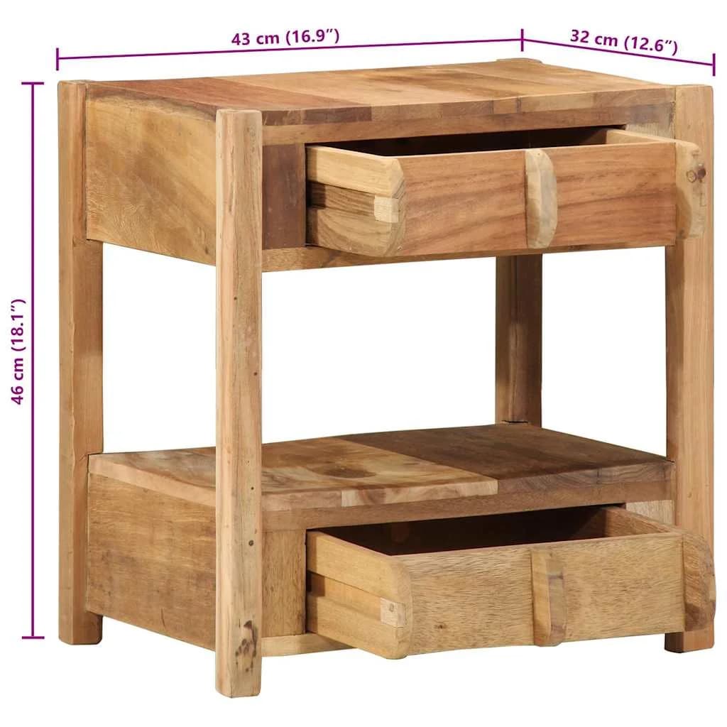 Stranska miza Rjava 43 x 32 x 46 cm Trdna obnovljena les - slika 12