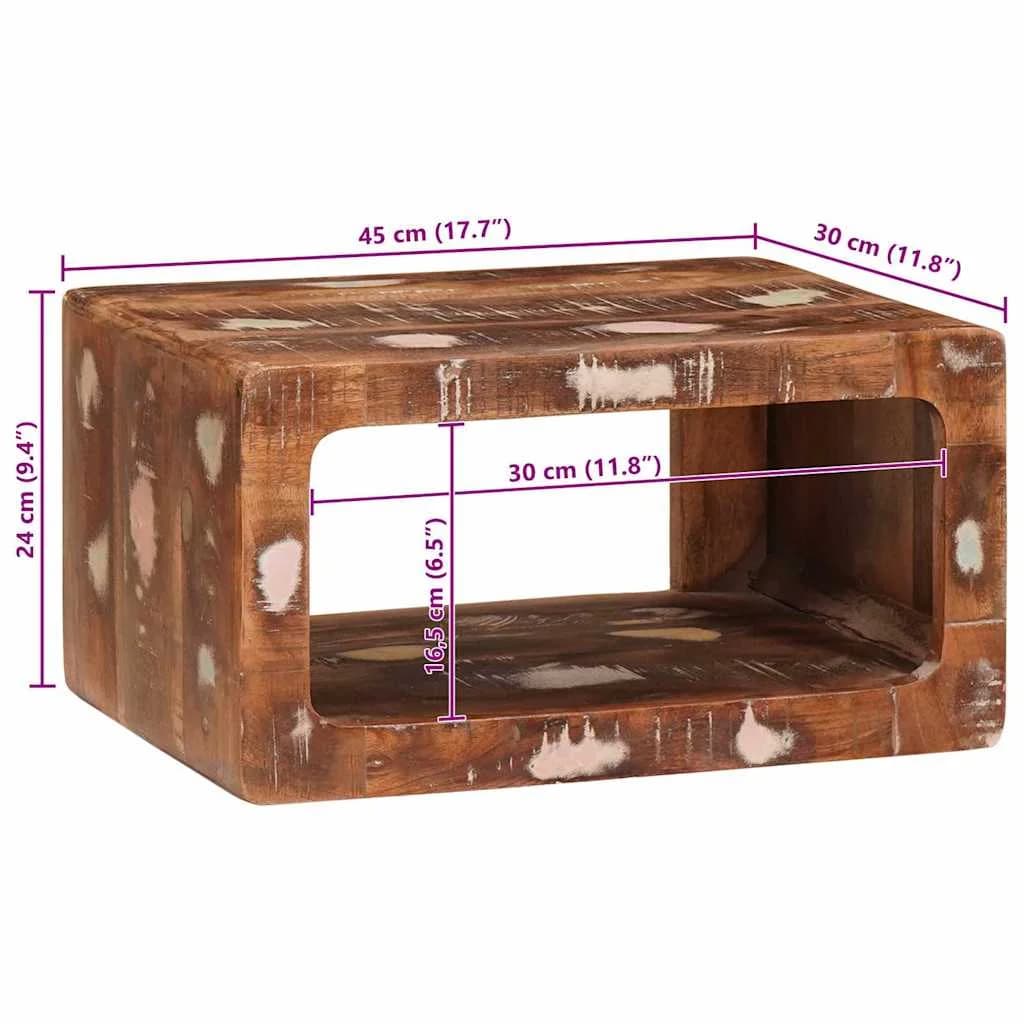 Nočna omarica 2 kos Rjava 45 x 30 x 24 cm Trdna obnovljena les - slika 12