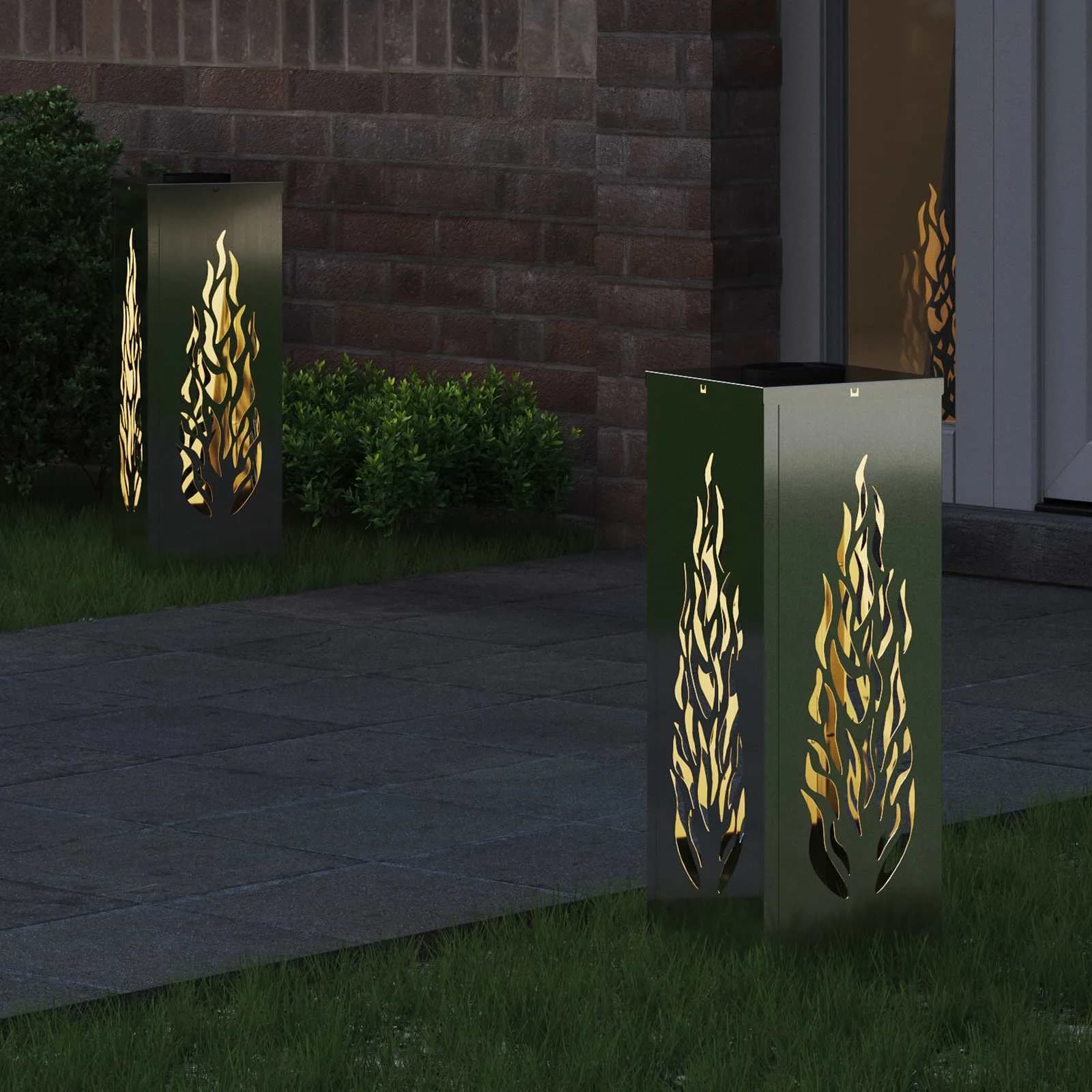 Solarno LED svetilo za pot 2 kos Toplo bela 18 x 18 x 50 cm - slika 3