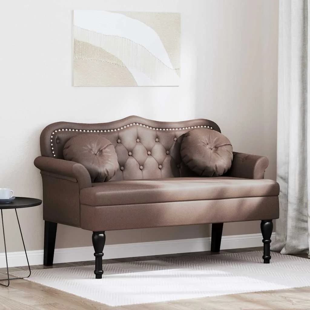 Chesterfield klop Rjava 120,5 x 65 x 75 cm Umjetno usnje