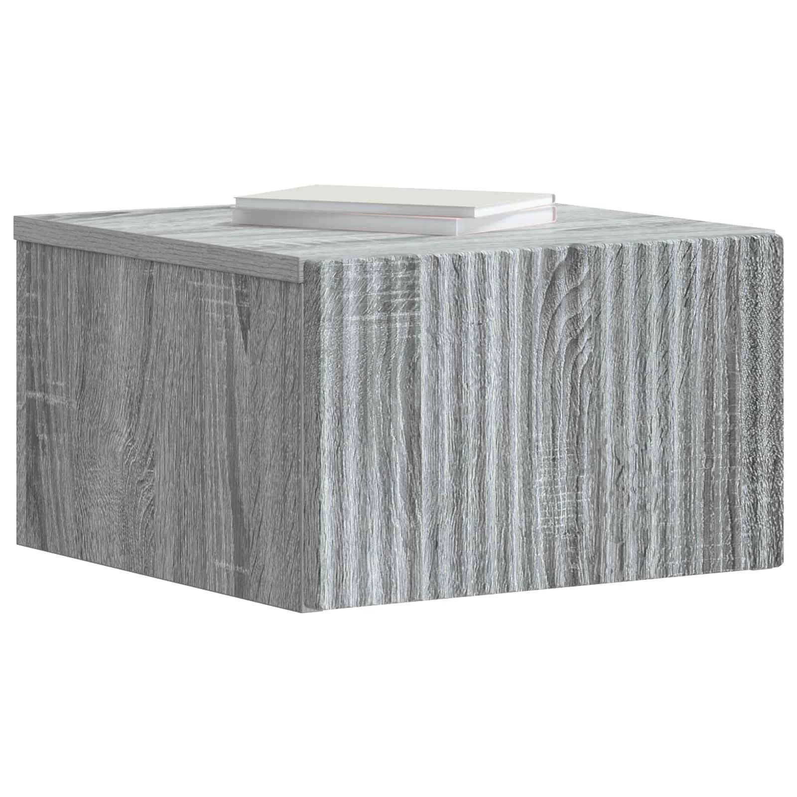 Stenski nočni omarici s predalom Siva Sonoma 33 x 34,5 x 20 cm - slika 3