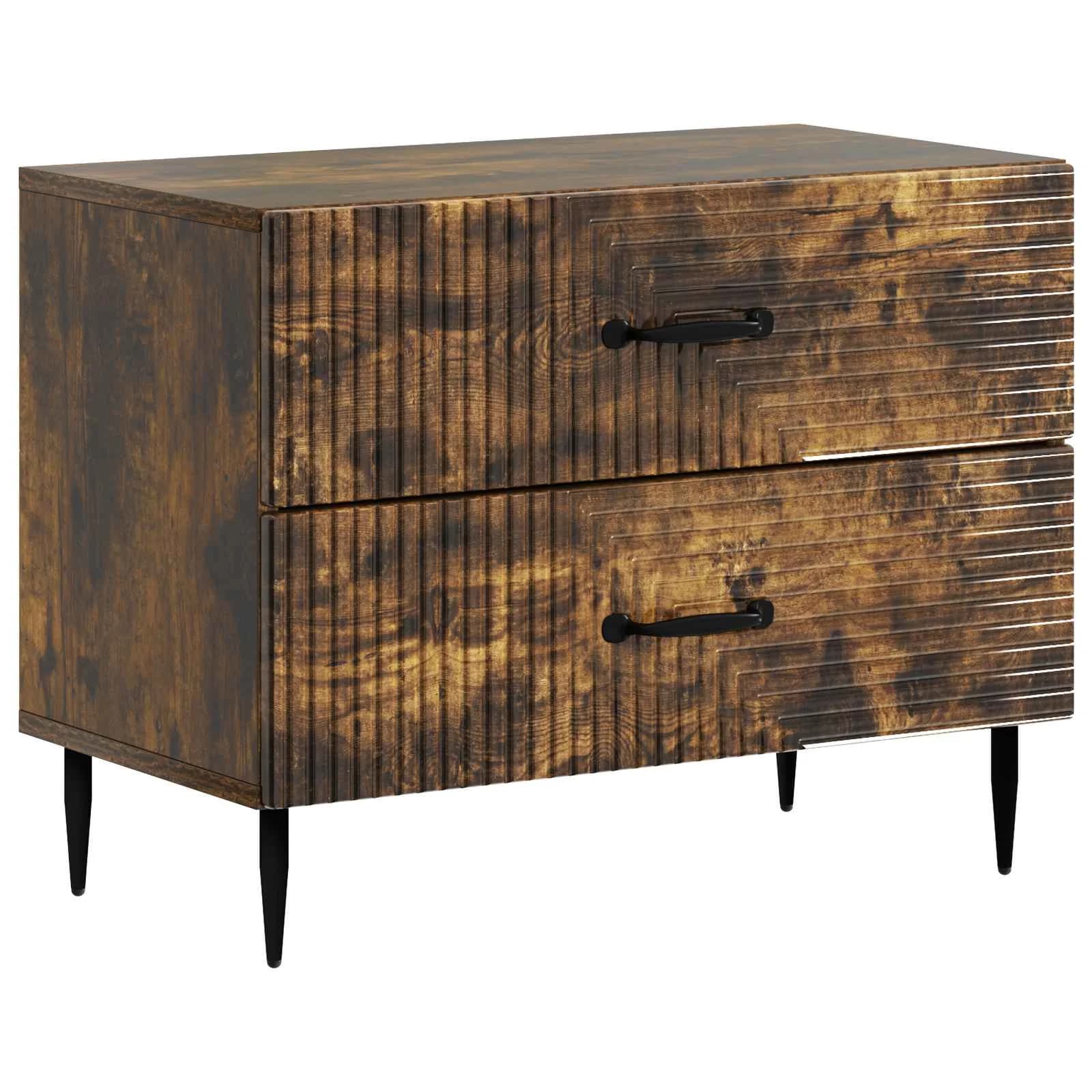 Nočna omarica Dimljen hrast 62 x 34,5 x 47,5 cm Inženirski les - slika 2