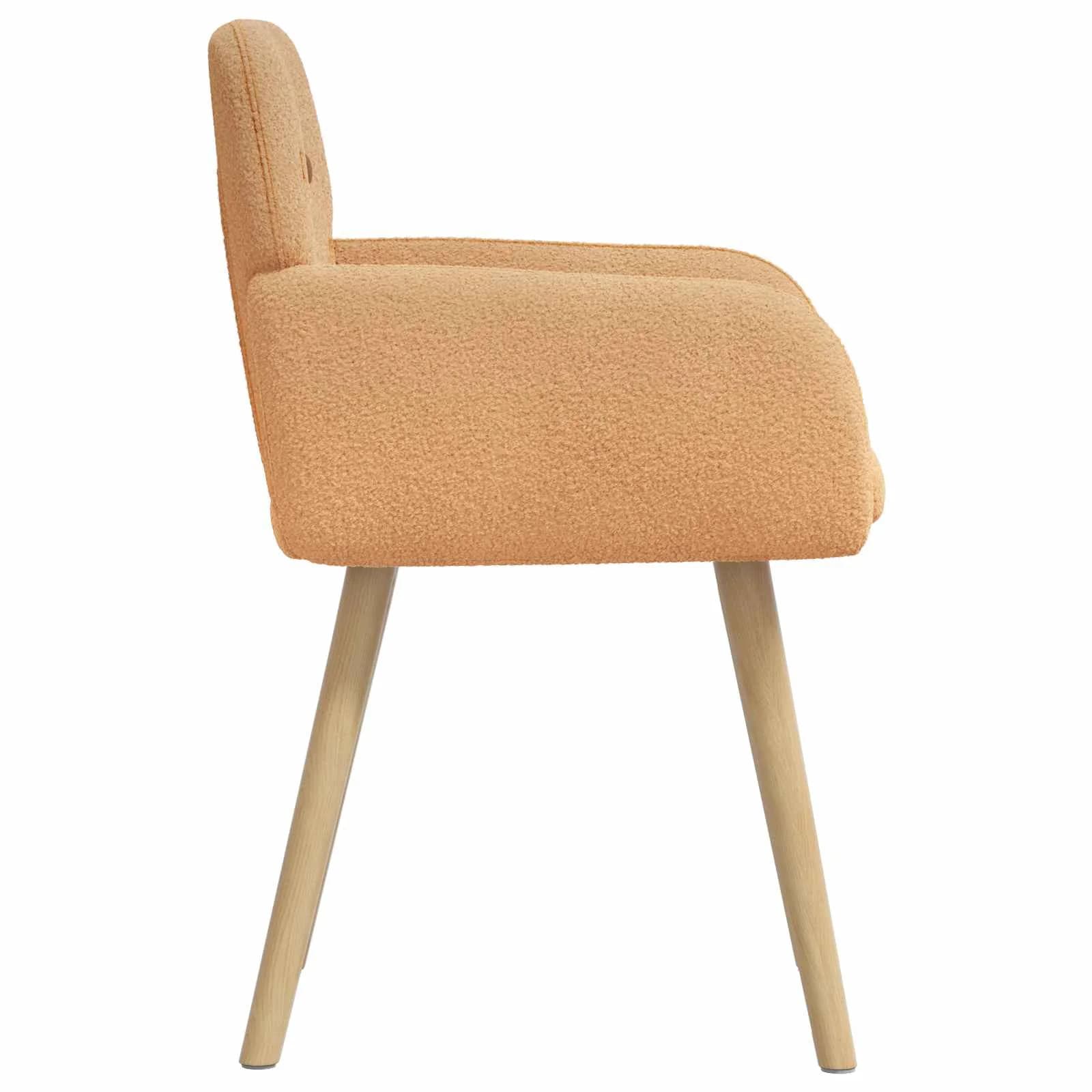 Jedilni stoli 2 kos Bouclé Bež 59 x 57 x 85 cm - slika 4