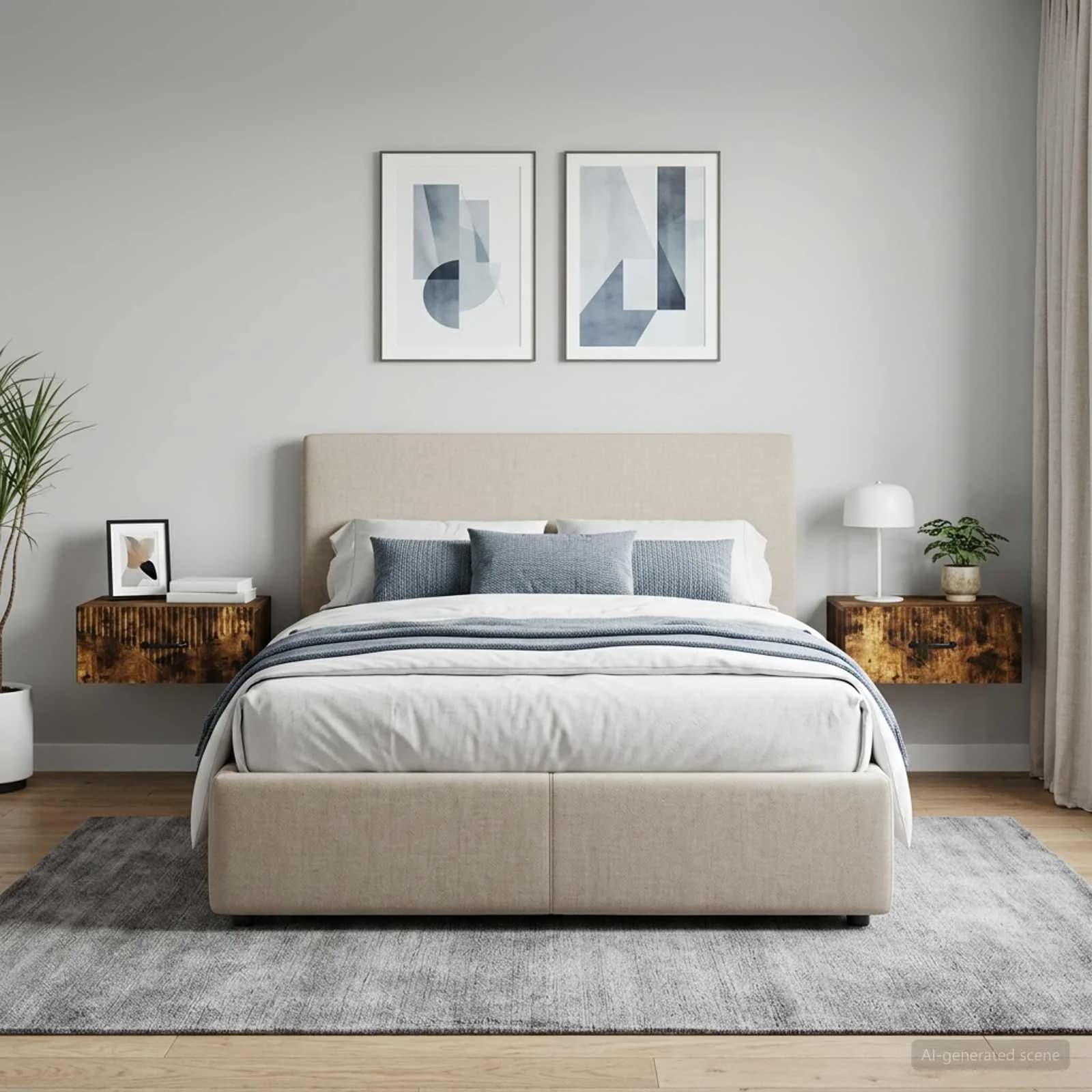 Stenski nočni omarici 2 kos Dimljen hrast 49 x 34,5 x 20 cm