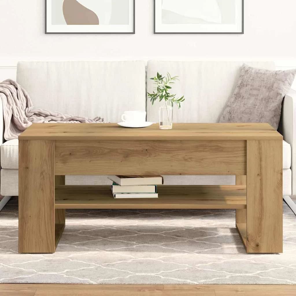 Klubska miza Umetni hrast 102 x 55 x 45 cm Inženirski les - slika 4